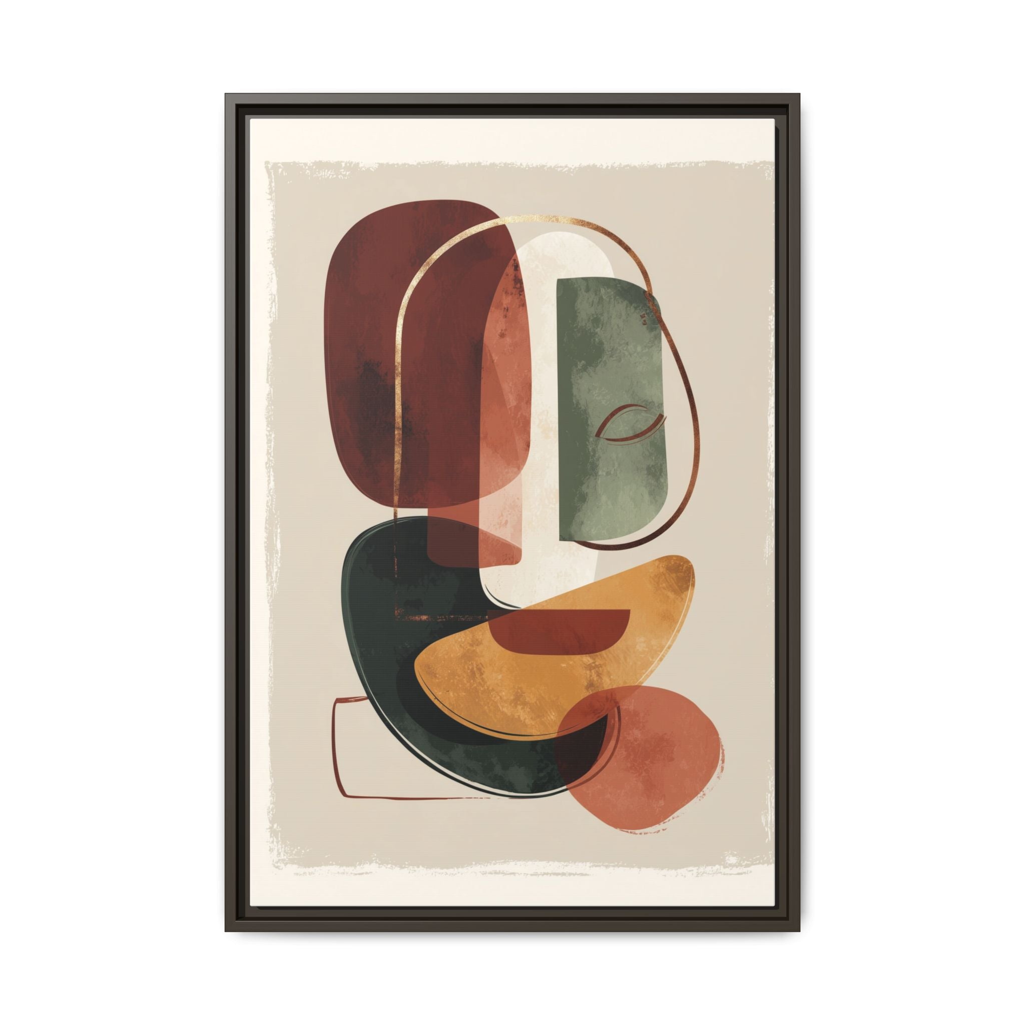 Layered Geometries: Mid-Century Modern Composition, Organic Abstract Design, Translucent Intersecting Shapes   |   Custom Orders Accepted