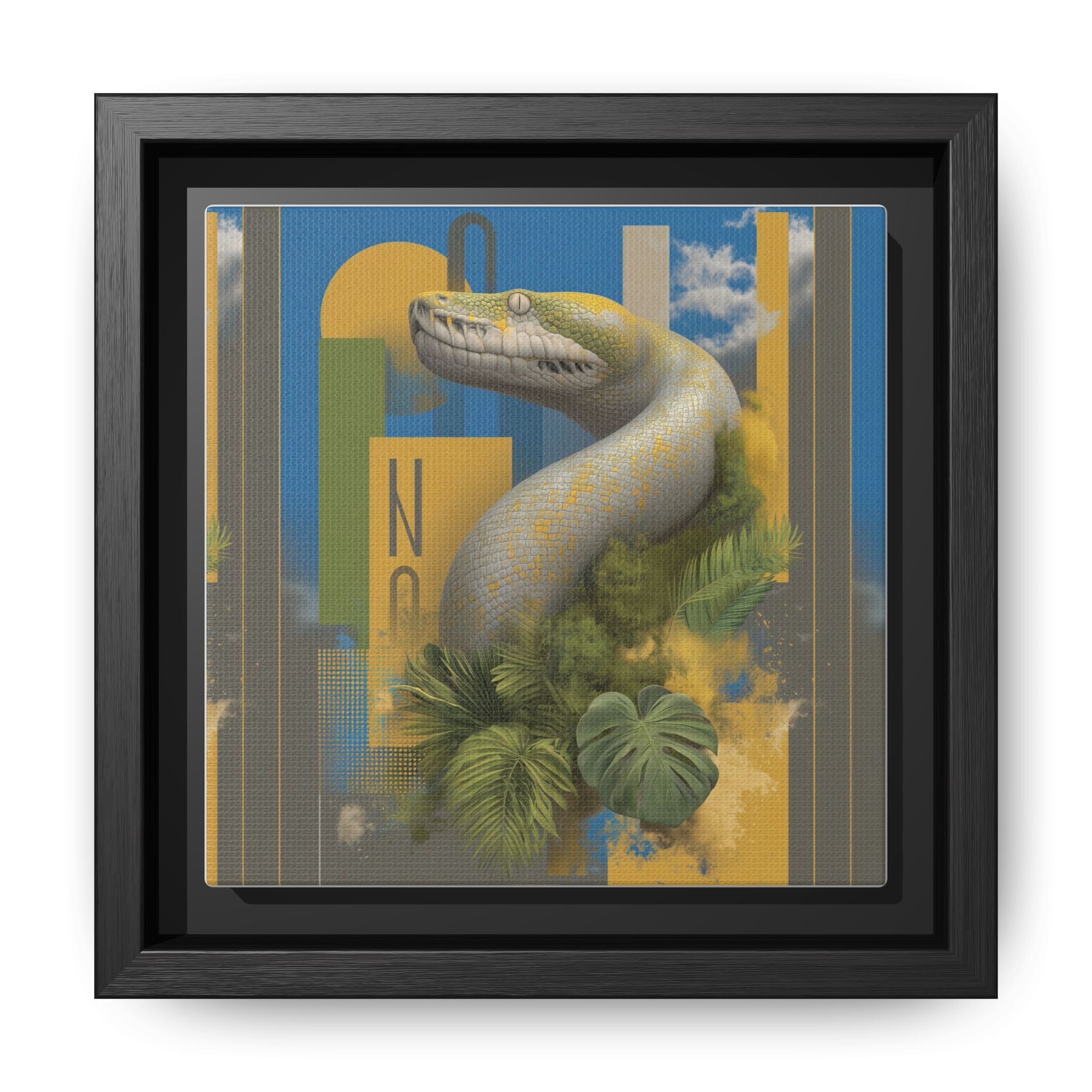 Serpent's Geometry: Tropical Anaconda Graphic Design, Modern Wildlife Illustration   |  Personalized & Custom Orders Available