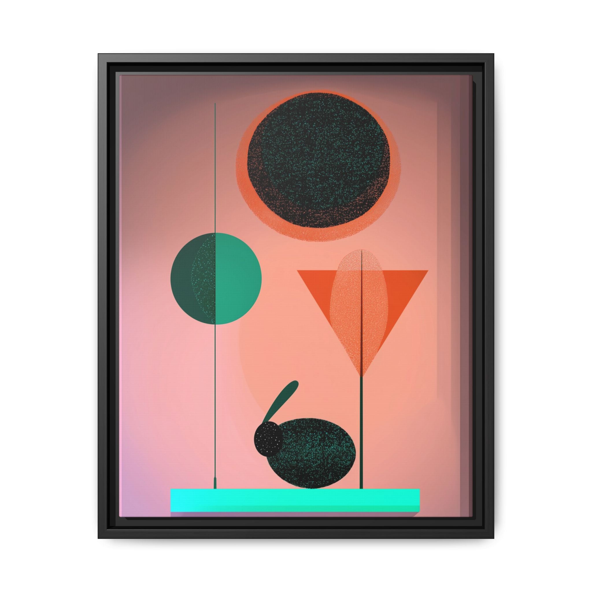 Geometric Harmony: Abstract Minimalist Composition, Organic Shapes and Color Play, Geometric Design with Teal and Orange Palette   |