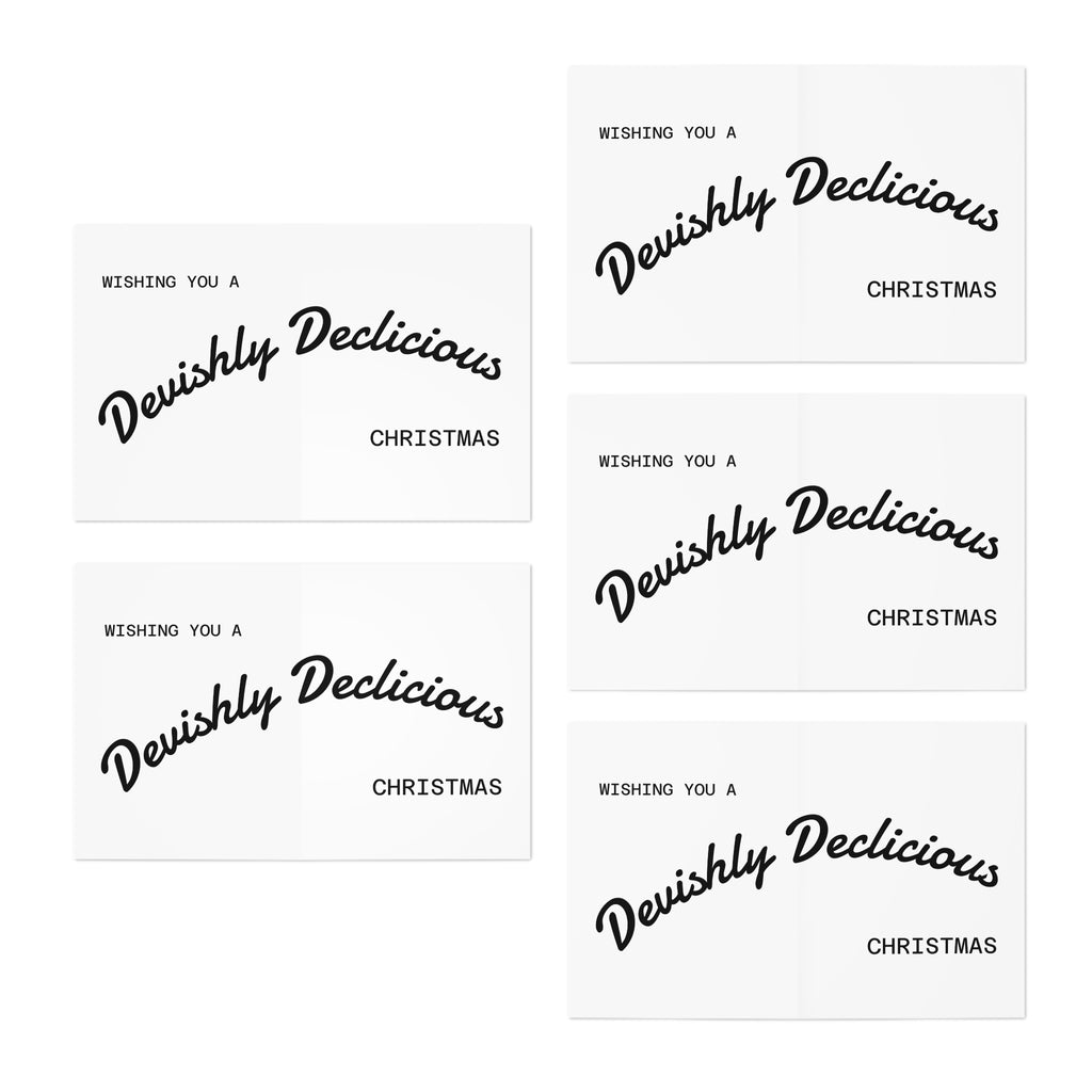 Christmas Greeting Cards (5-Pack) | Fun Holiday Cards, Santa and Devil Designs, Festive Greetings, Xmas Gift Cards, Seasonal Cards