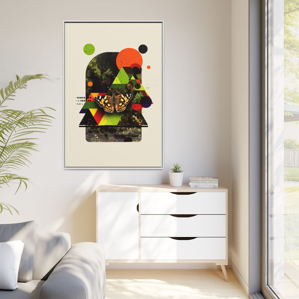 Metamorphic Geometries Framed Print: Digital Nature Collage, Butterfly Abstract Design   |   Custom Orders Available