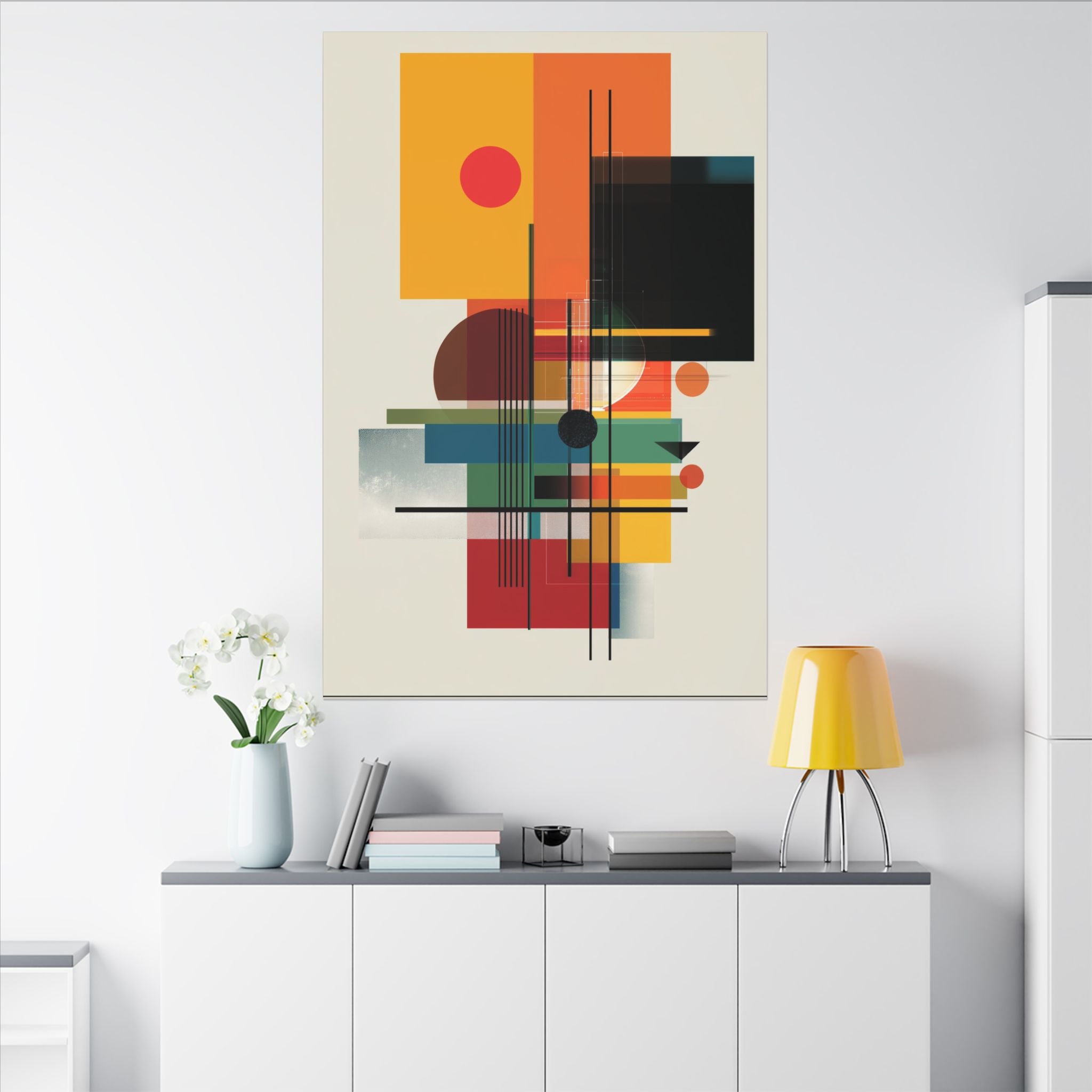 Geometric Harmony: Bauhaus Intersections, Constructivist Layers, Abstract Color Blocks   |   Custom Orders Accepted
