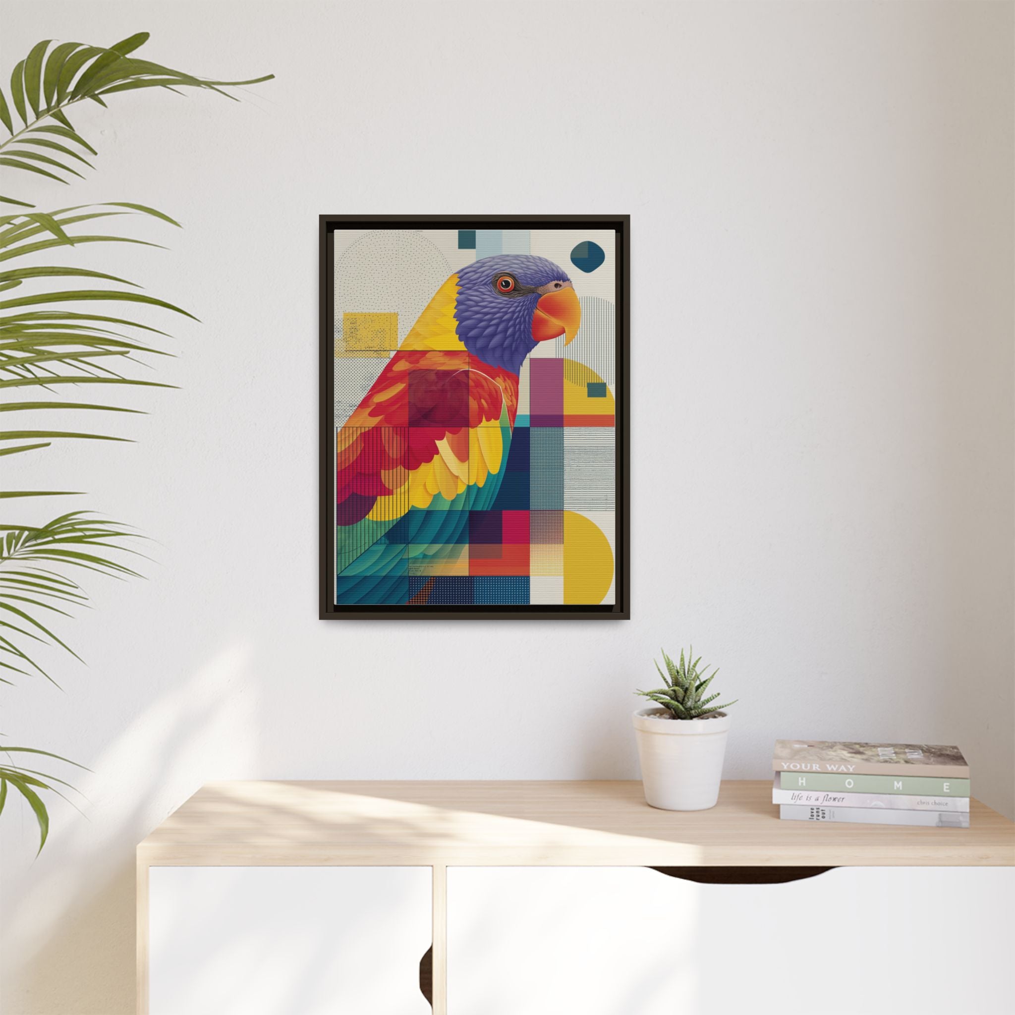 Prismatic Parrot: Geometric Deconstruction, Modern Abstract Art   |    Custom Orders Available