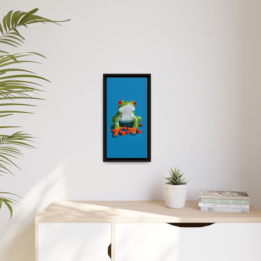 Mosaic Amphibian: Geometric Frog Portrait, Digital Pixel Art Illustration   |    Custom Orders Available