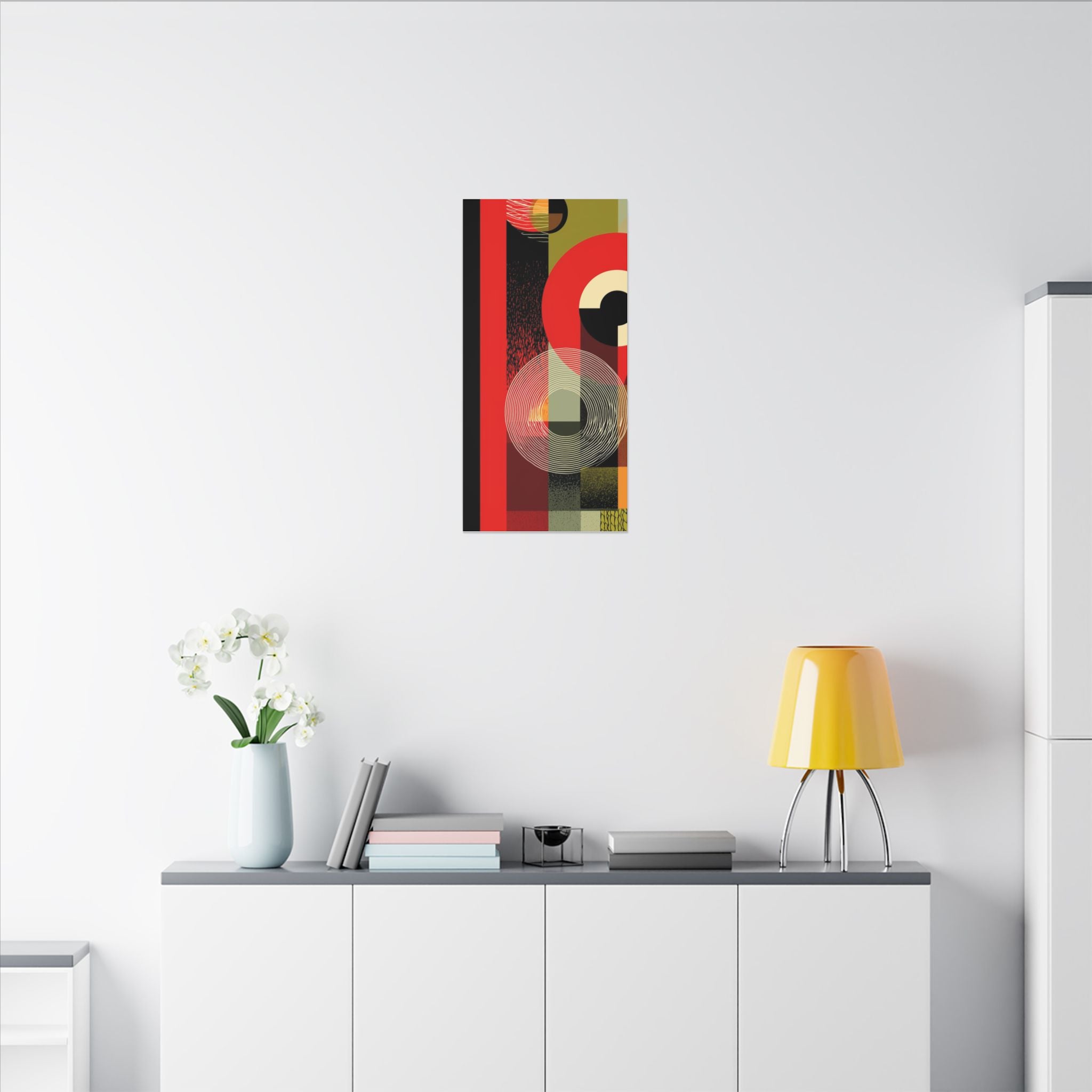 Geometric Convergence: Mid-Century Modern Abstract, Constructivist Design Principles, Bold Chromatic Composition   |   Custom Orders