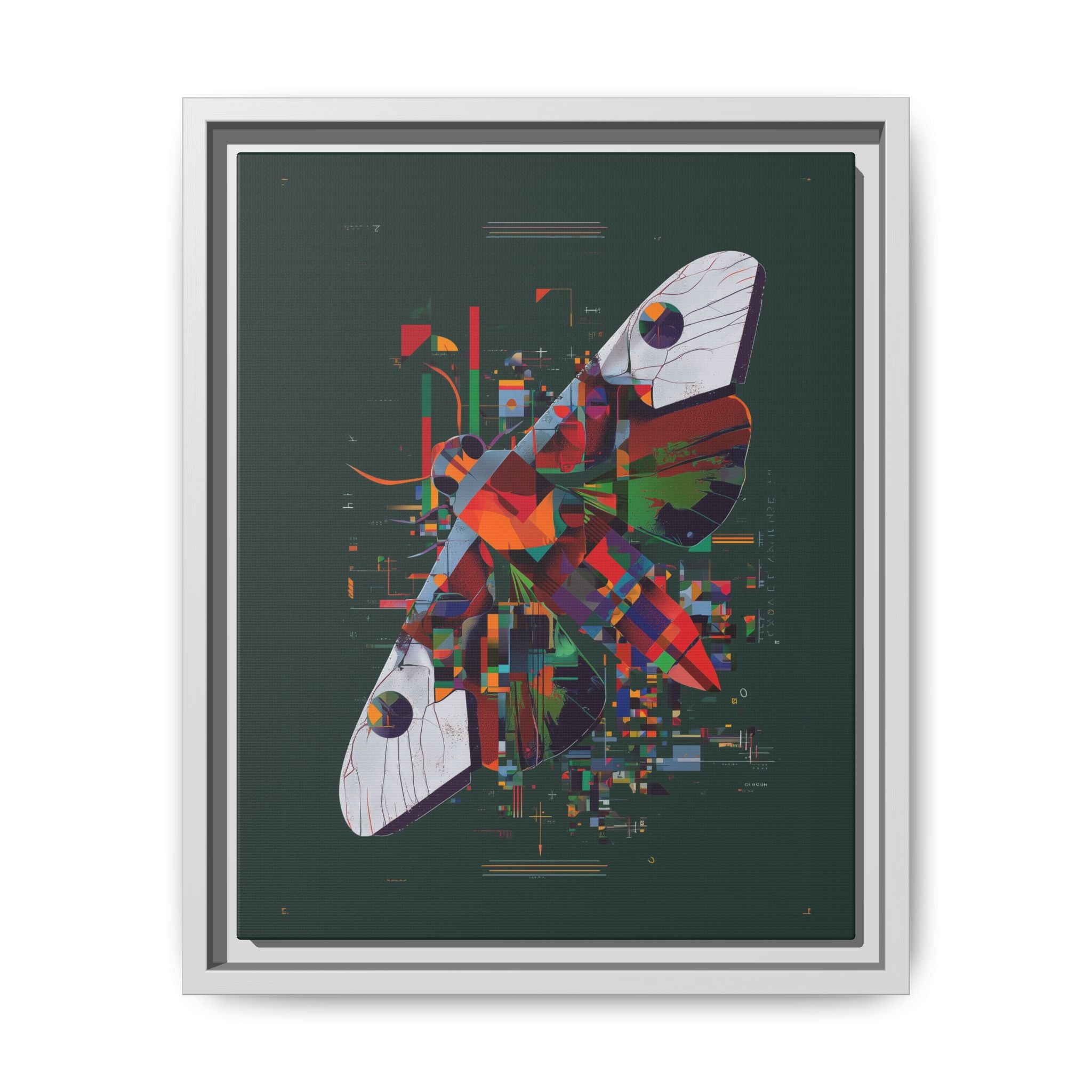 Digital Metamorphosis Framed Print: Geometric Butterfly Abstrac, Cubist Technological   |  Personalized & Custom Orders Available