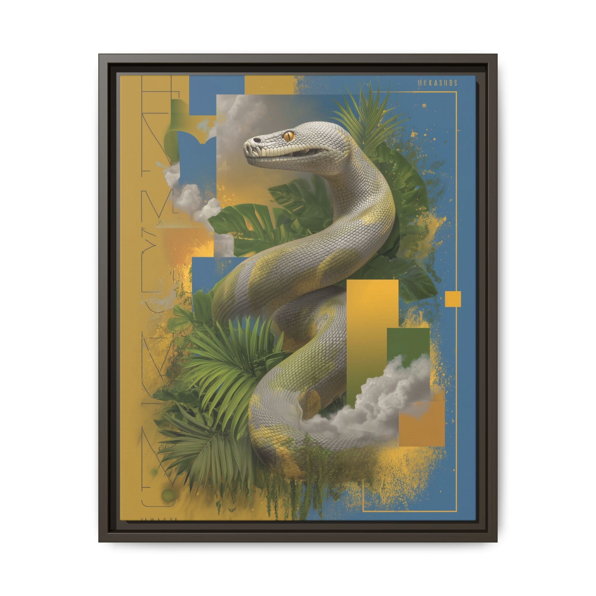 Serpent of Surreal Geometries: Tropical Hyperrealism, Digital Snake Illustration   |    Custom Orders Available