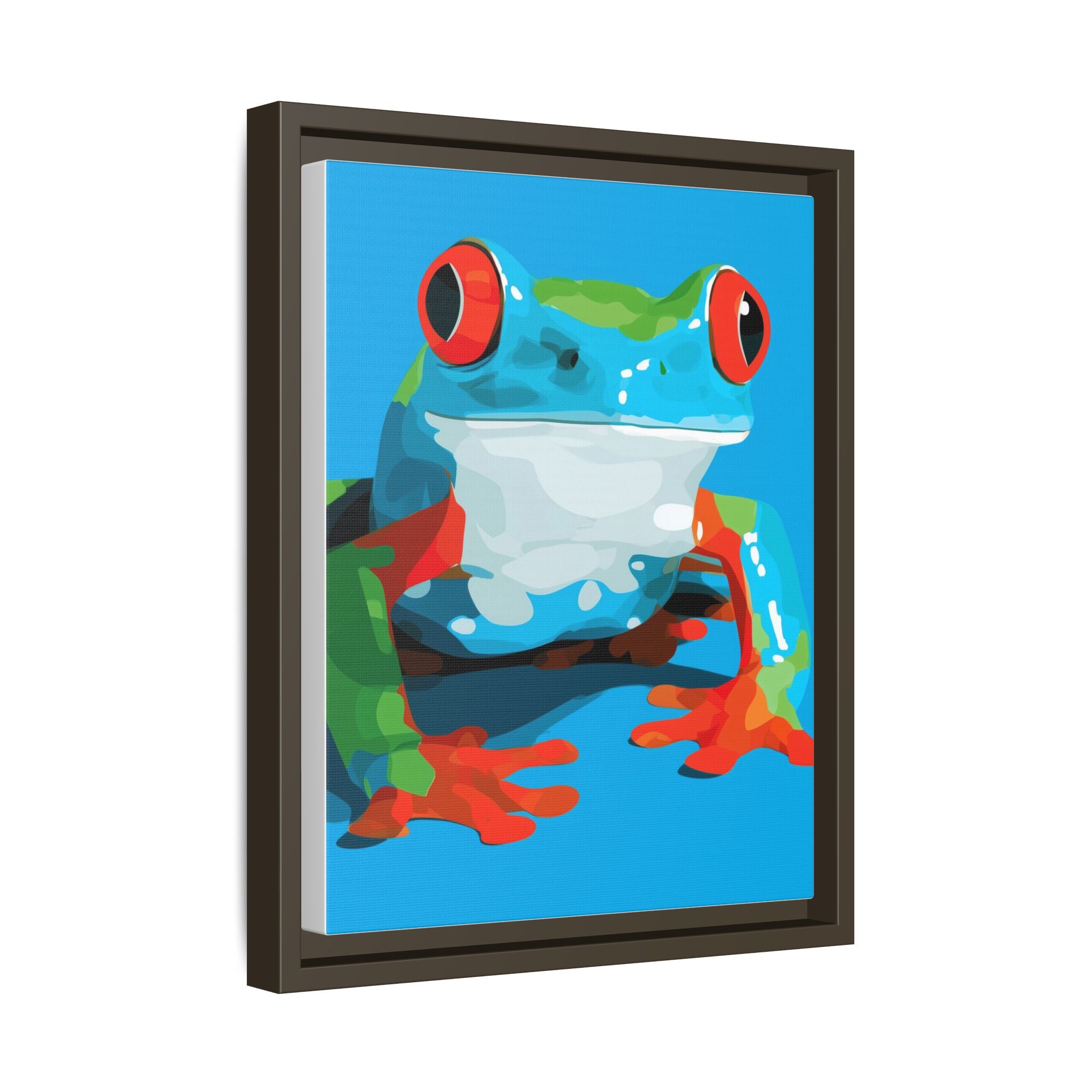 Red-Eyed Green Tree Frog Framed Print : Graphic Design, Pop Art Amphibian Portrait   |  Personalized & Custom Orders Available