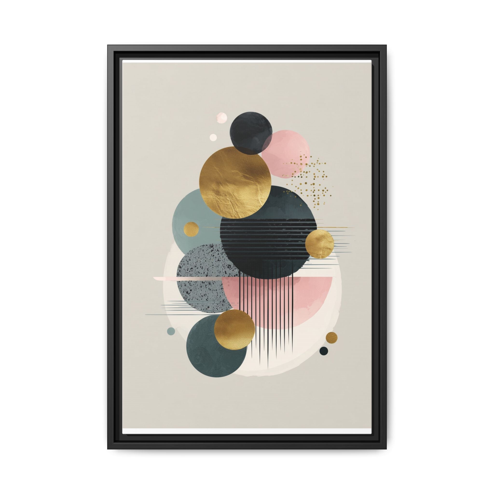 Geometric Harmony: Intersecting Circles, Mid-Century Modern Design, Abstract Metallic Composition   |   Custom Orders Accepted