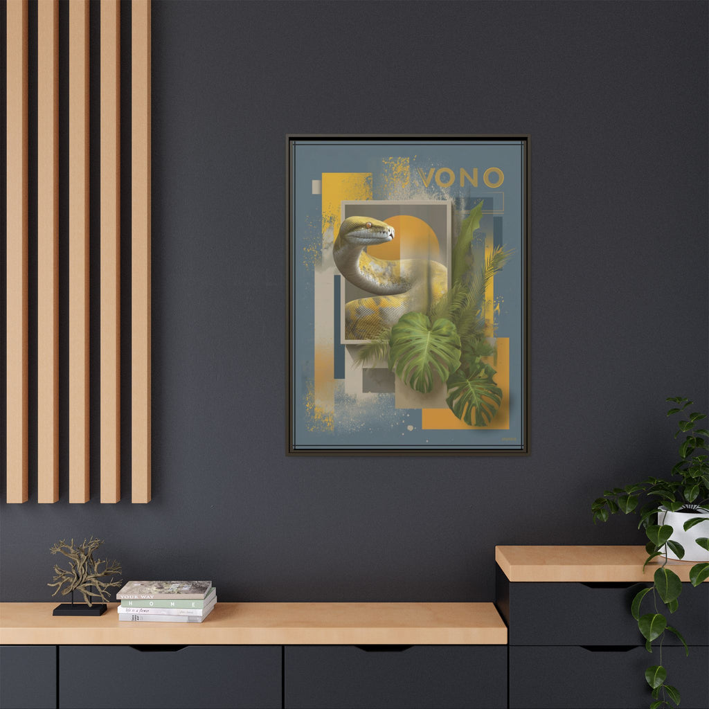 Serpent of Geometric Dimensions: Tropical Vono Design, Abstract Wildlife Art   |  Personalized & Custom Orders Available