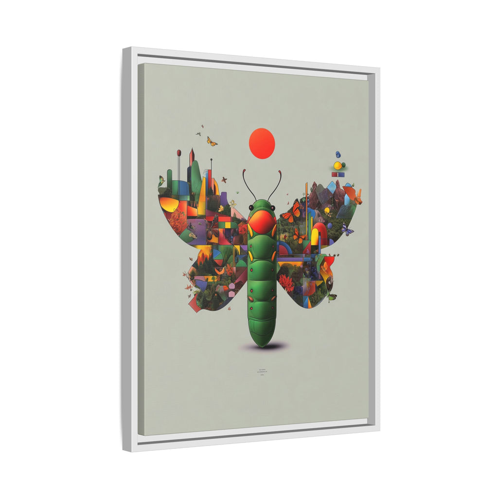 Geometric Chrysalis Framed Print : Butterfly Transformation, Digital Abstract Landscape Metaphor   |  Personalized & Custom Orders