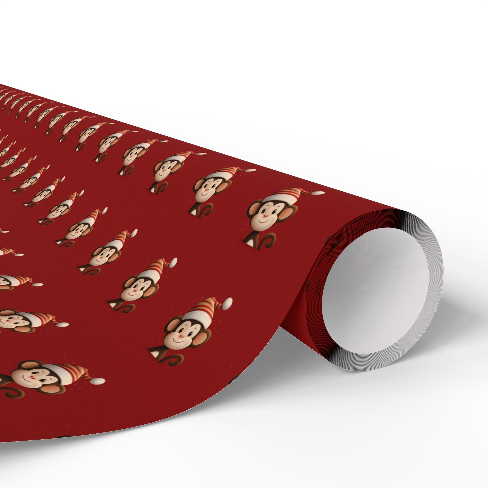 Festive Wrapping Paper - Cute Holiday Designs with Monkeys , Gift Wrapping, Christmas, Birthday, Baby Shower, Jungle Theme