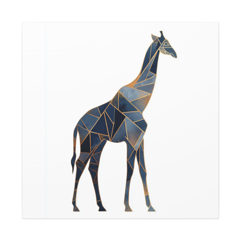 Geometric Giraffe: Low Poly Wildlife Art, Blue Polygon Design, Modern Abstract Animal Portrait   |  Personalized & Custom Orders Available