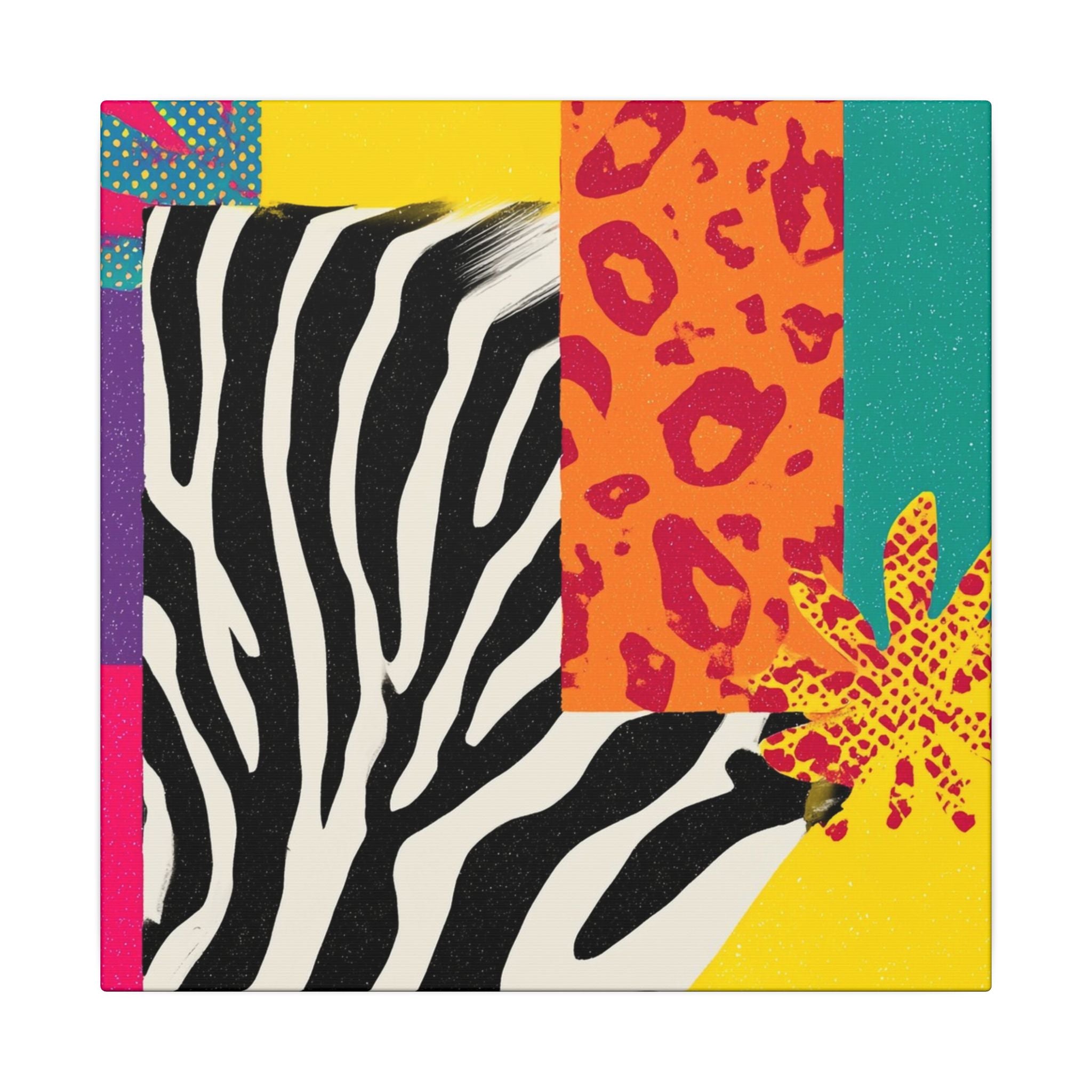 Copy of Pop Geometry: Zebra Leopard Fusion, Geometric Color Block, Modern Abstract Design   |   Custom Orders Accepted