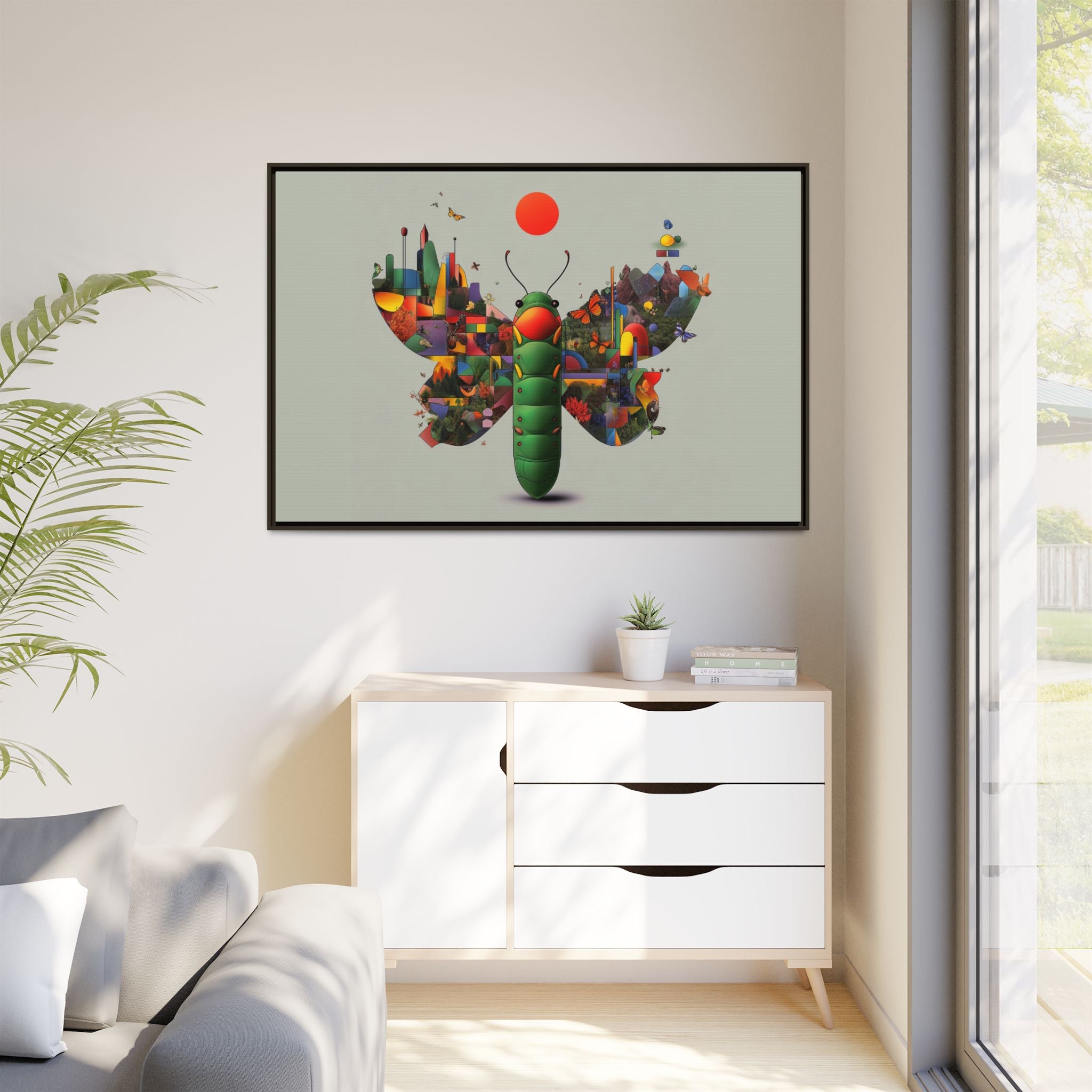 Metamorphosis of Geometry: Digital Nature Mosaic, Surreal Butterfly Landscape   |    Custom Orders Available