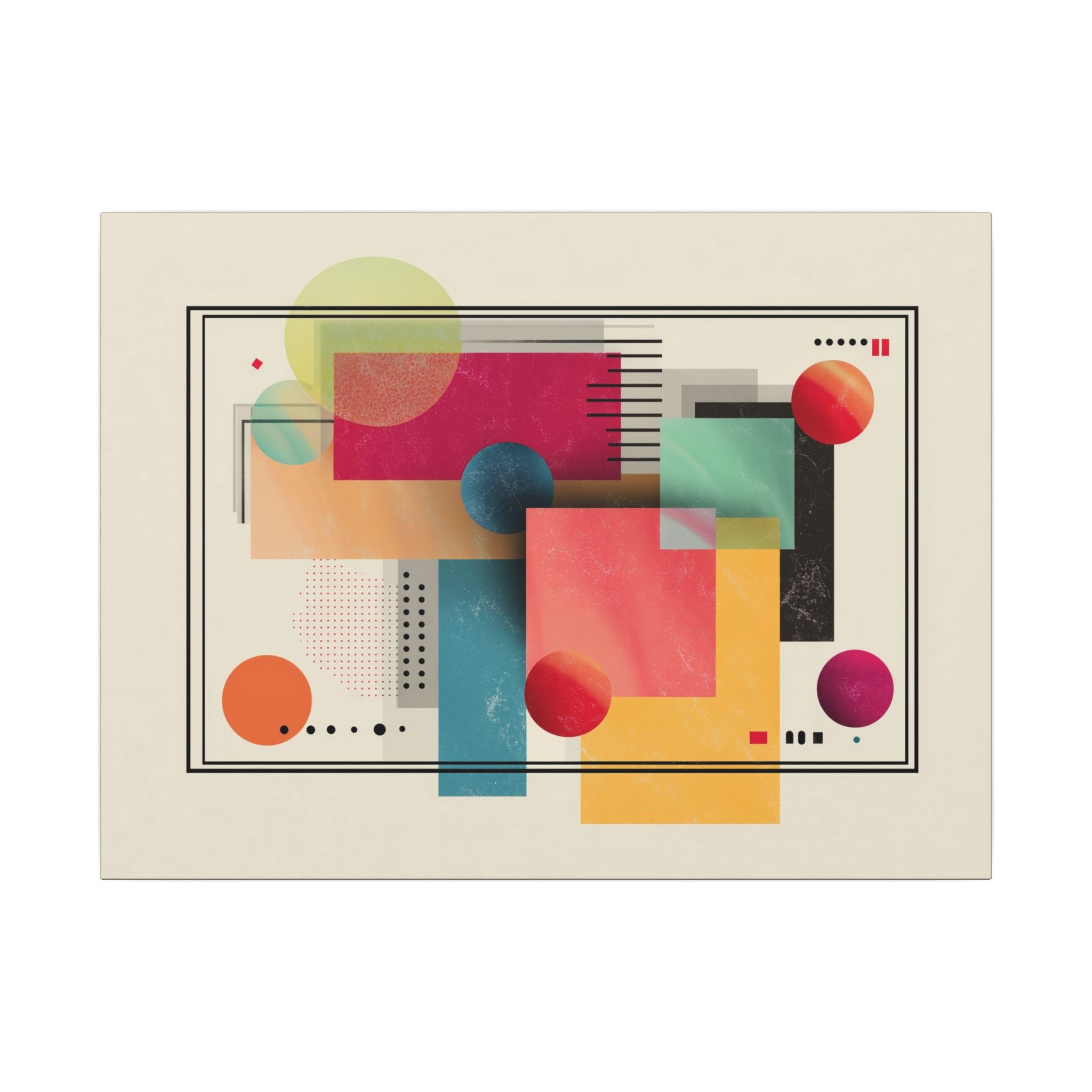 Geometric Dynamism: Bauhaus Abstraction, Translucent Shapes, Modernist Composition   |   Custom Orders Accepted