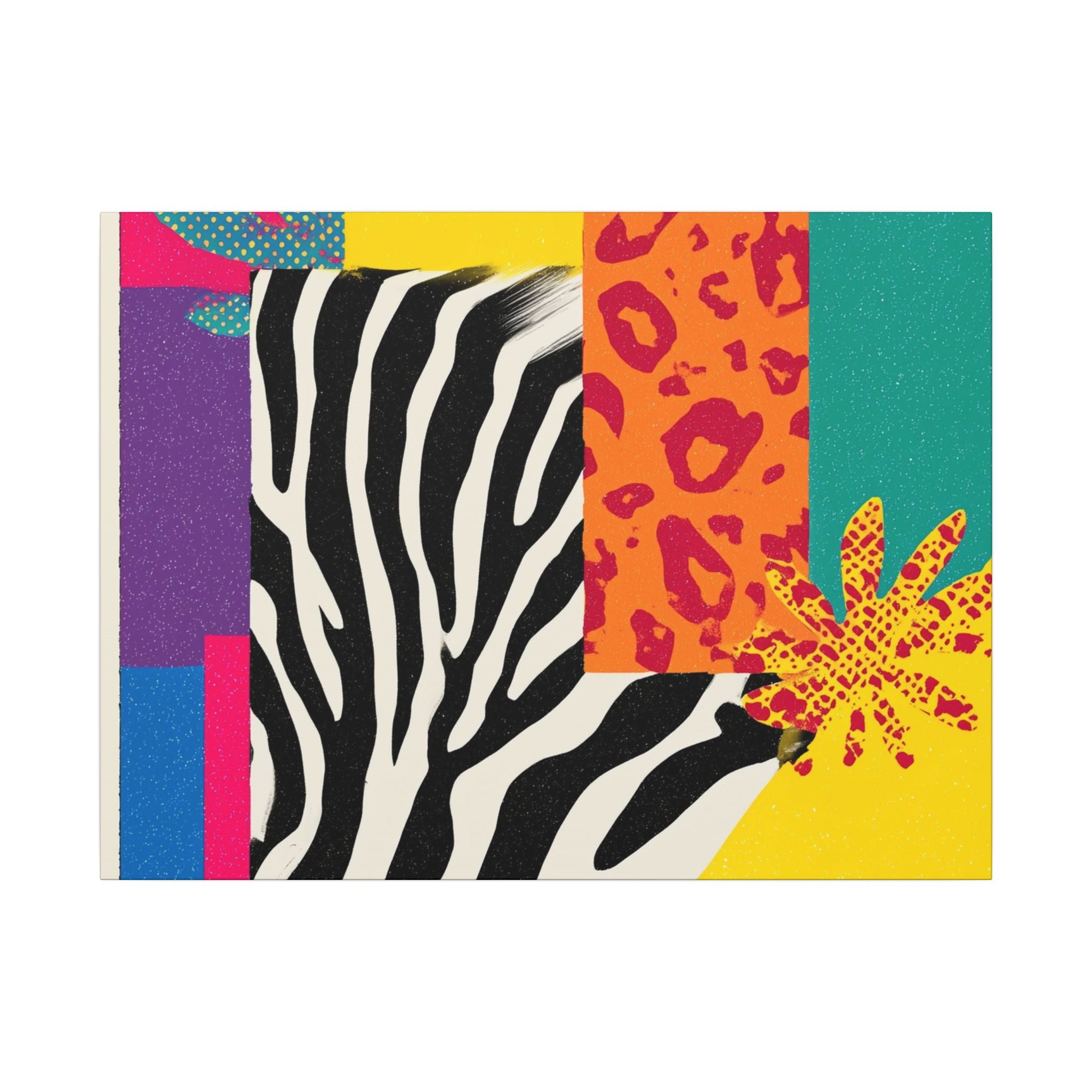 Pop Geometry: Zebra Leopard Fusion, Geometric Color Block, Modern Abstract Design   |   Custom Orders Accepted