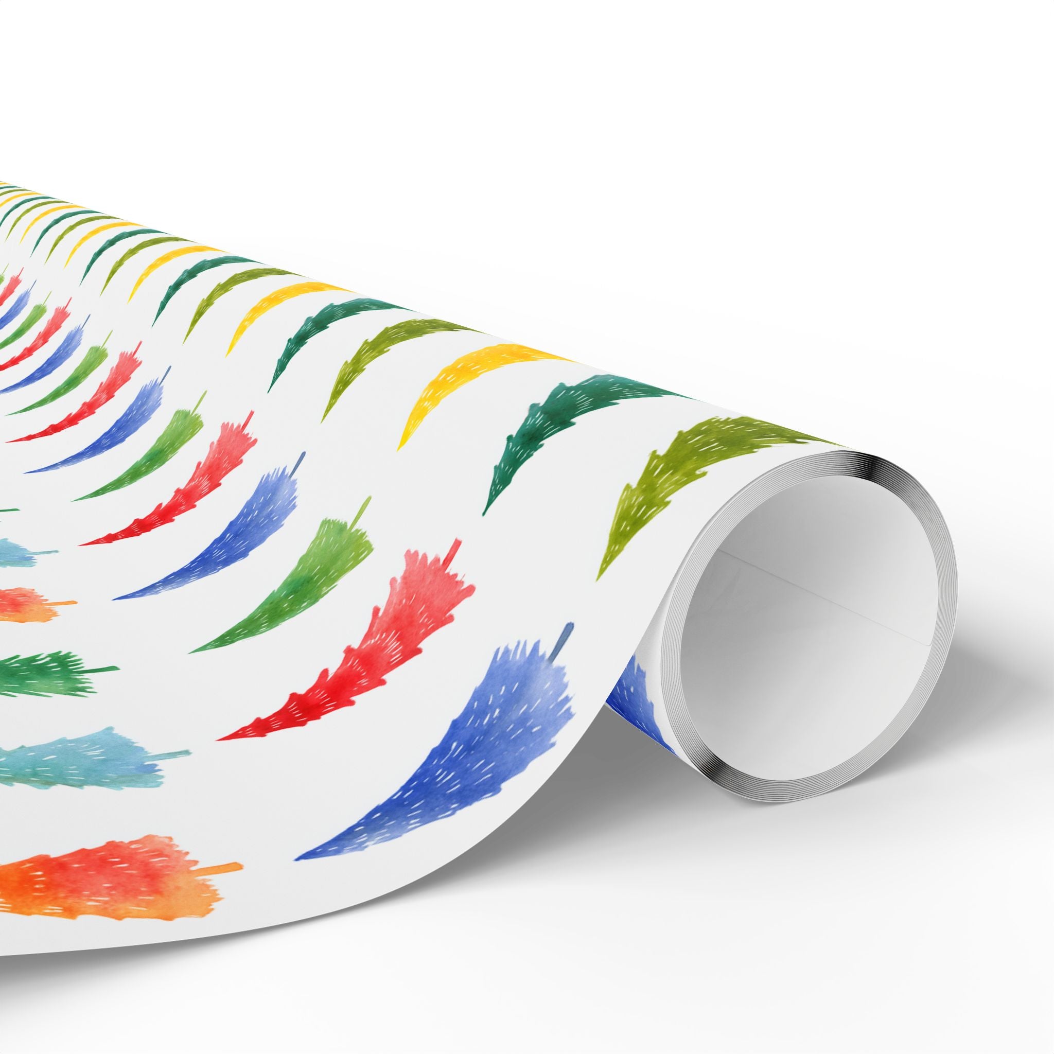 Festive Watercolor Christmas Tree Wrapping Paper - Colorful Holiday Gift Wrap