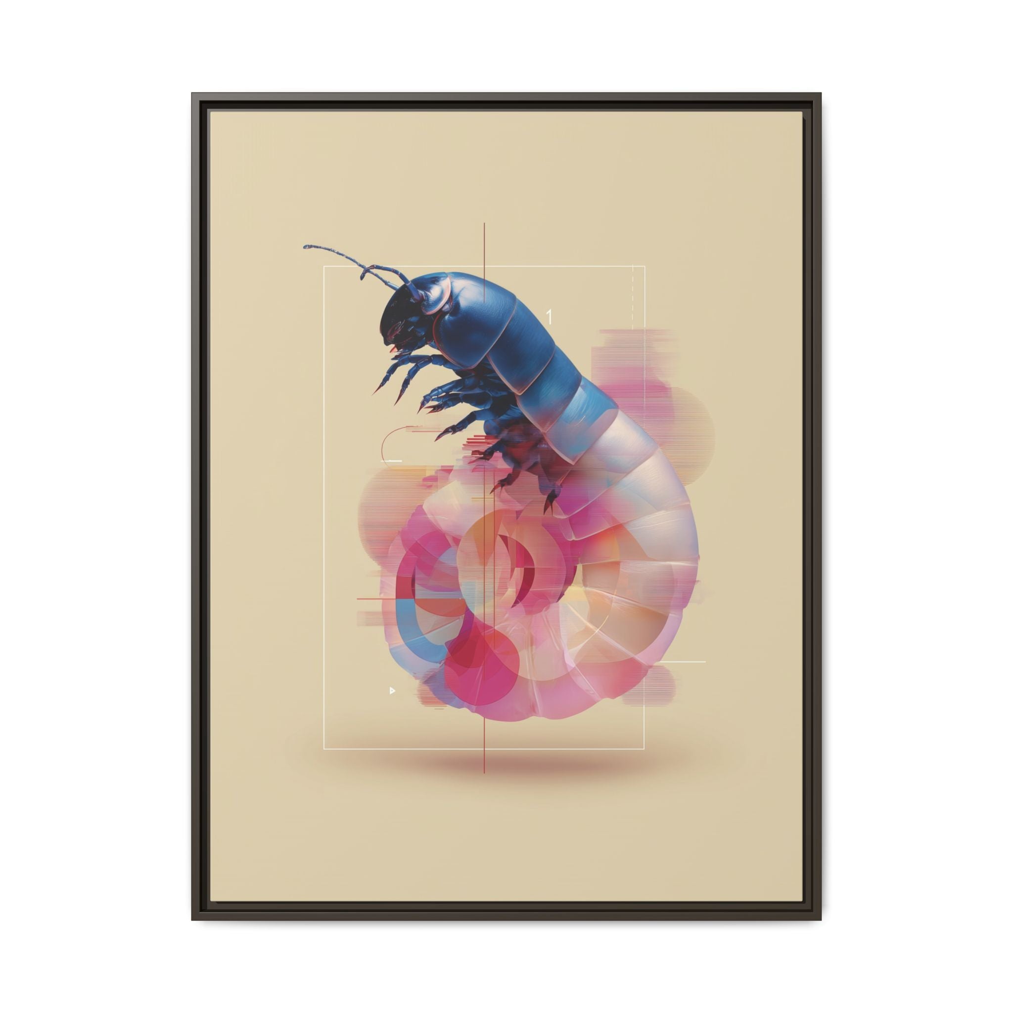 Exoskeleton Enigma: Digital Glitch Isopod, Metallic Crustacean Portrait   |  Personalized & Custom Orders Available