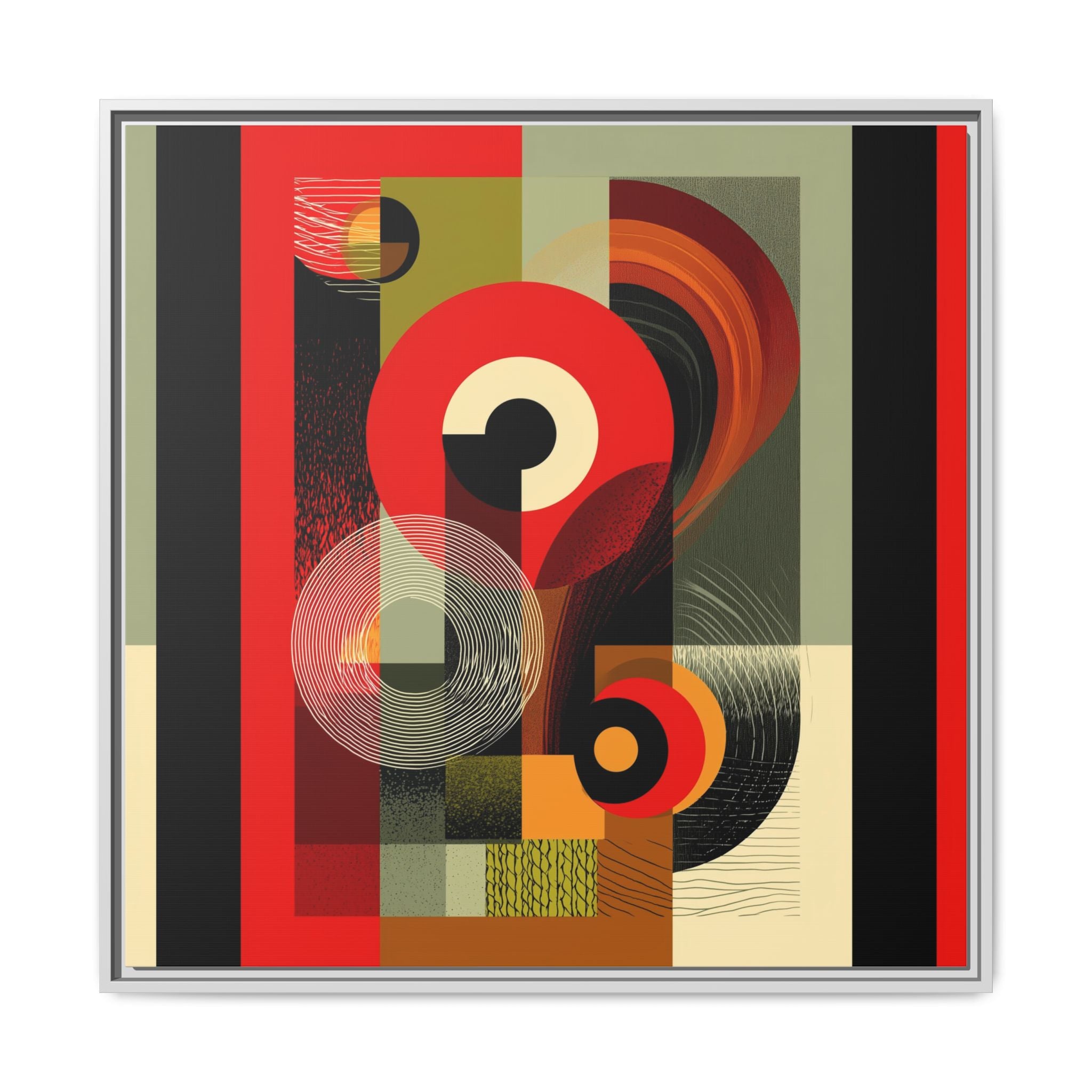 Chromatic Geometrics: Abstract Constructivist Composition, Modernist Color Blocking, Layered Circular Forms   |   Custom Orders Accepted