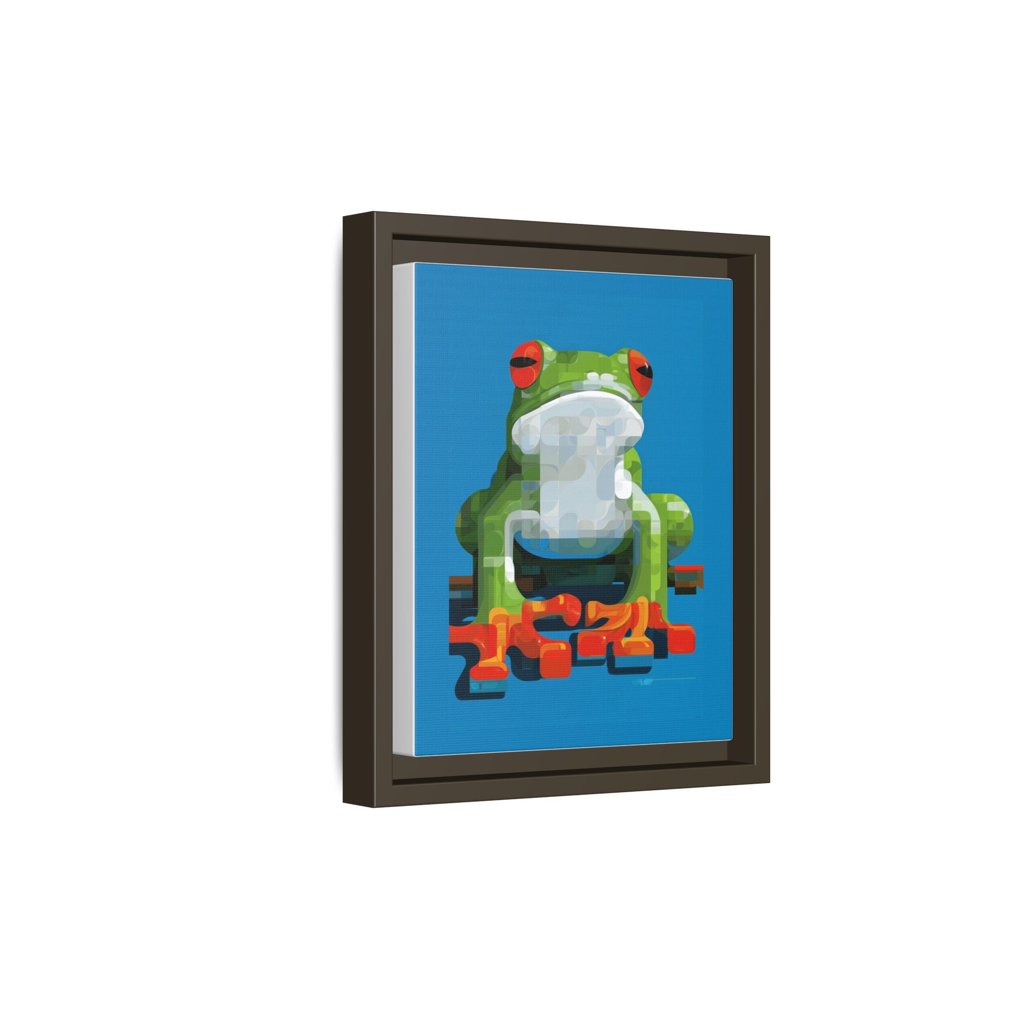 Mosaic Amphibian: Geometric Frog Portrait, Digital Pixel Art Illustration   |    Custom Orders Available