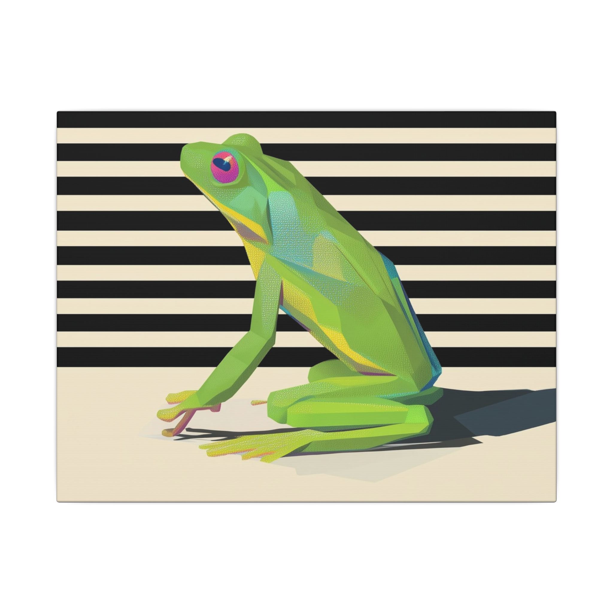 Geometric Frog Vibrance: Modern Wildlife Art, Minimalist Green Graphic Design   |    Custom Orders Available