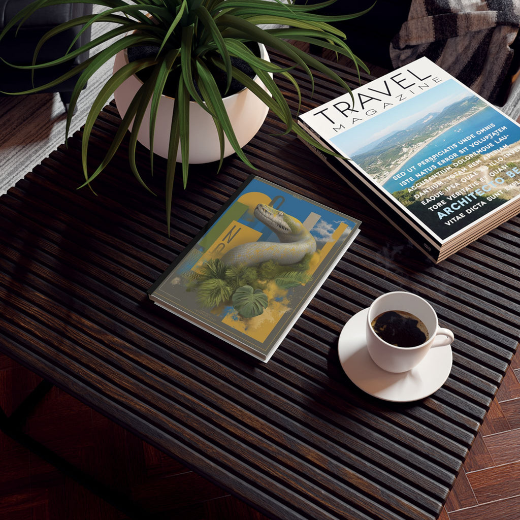 Snake Themed Abstract Journal : Serpentine Symphony, Geometric Wildlife Illustration Personalized Journal   |