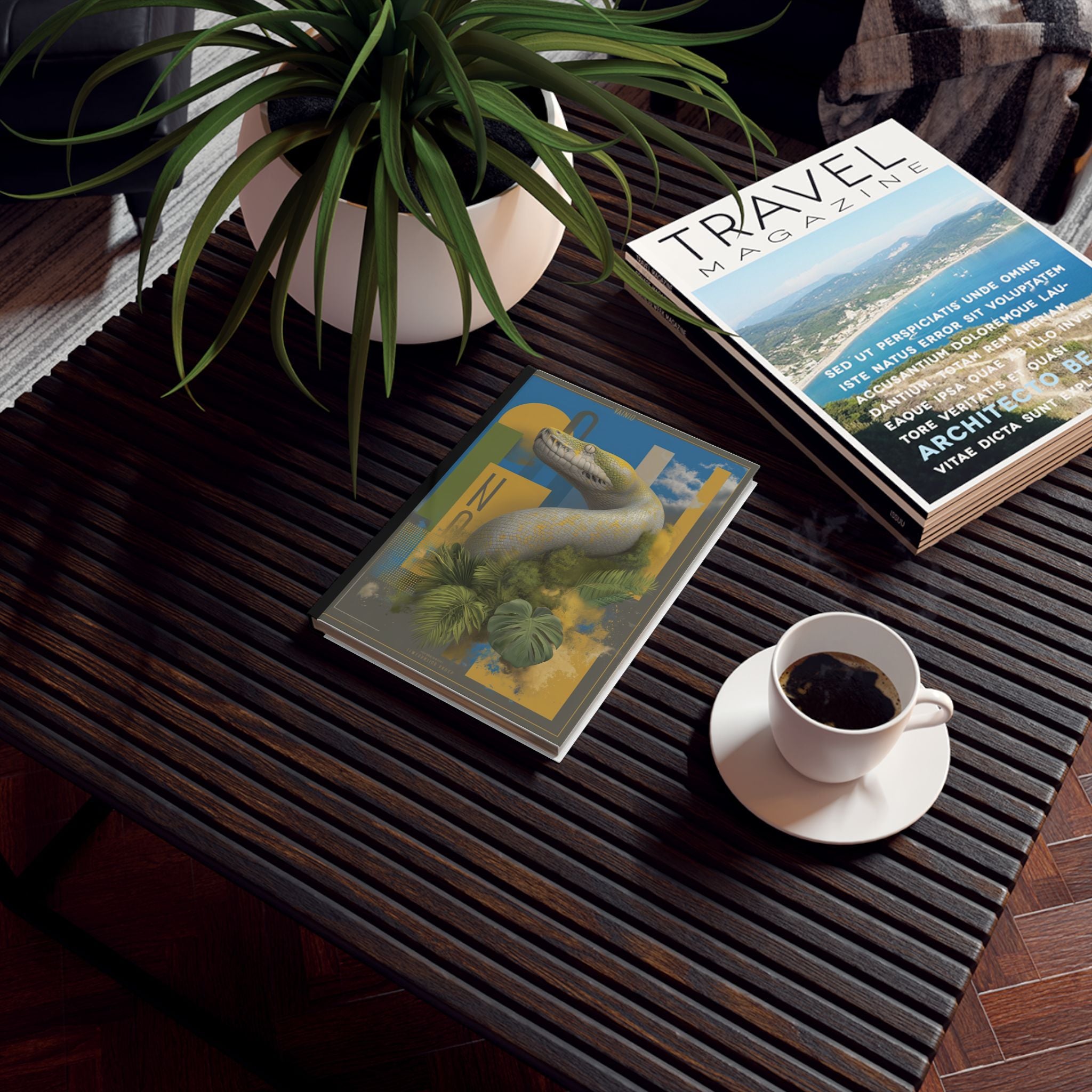 Snake Themed Abstract Journal : Serpentine Symphony, Geometric Wildlife Illustration Personalized Journal   |