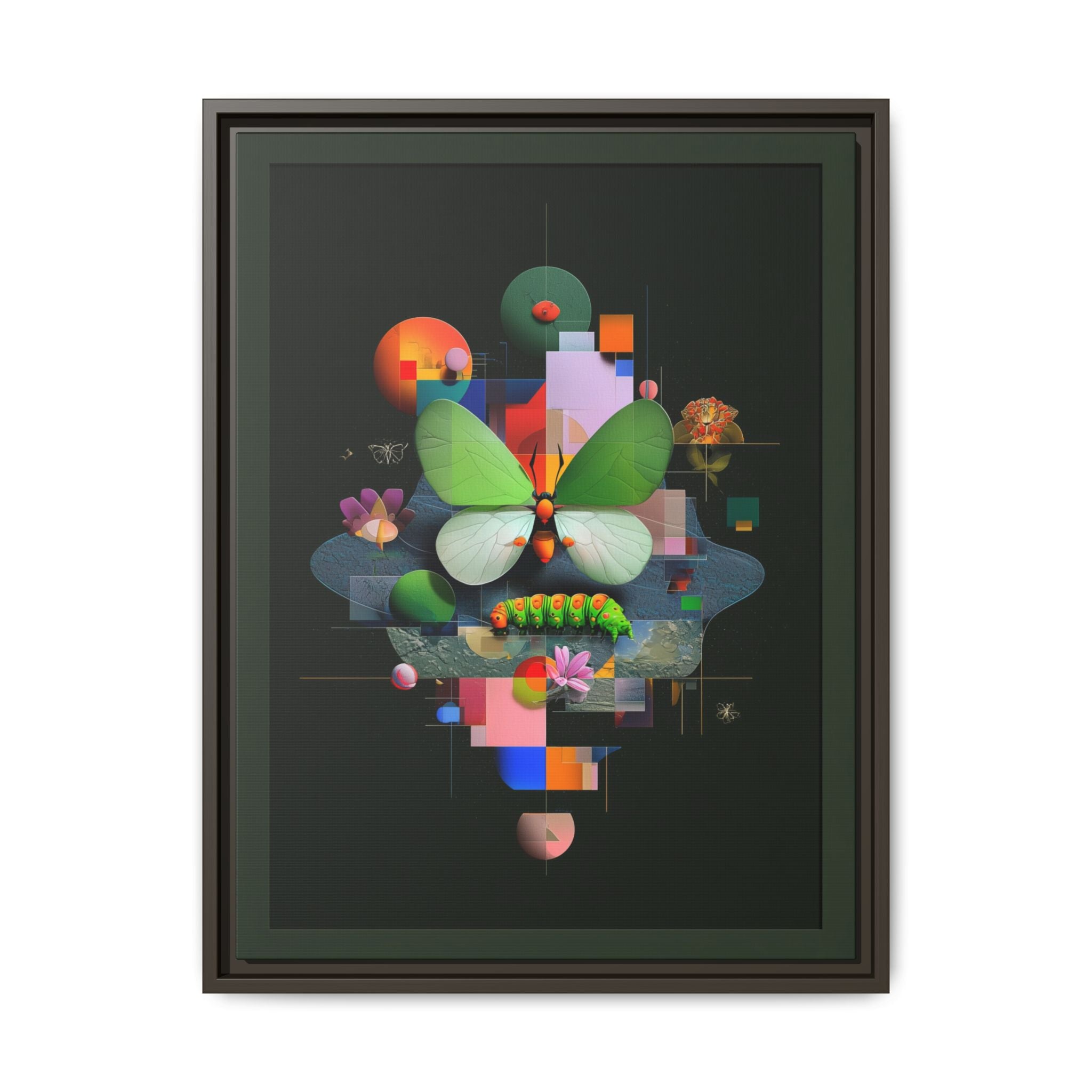 Metamorphosis Geometry Framed Print : Digital Nature Synthesis, Butterfly Abstraction   |  Personalized & Custom Orders Available