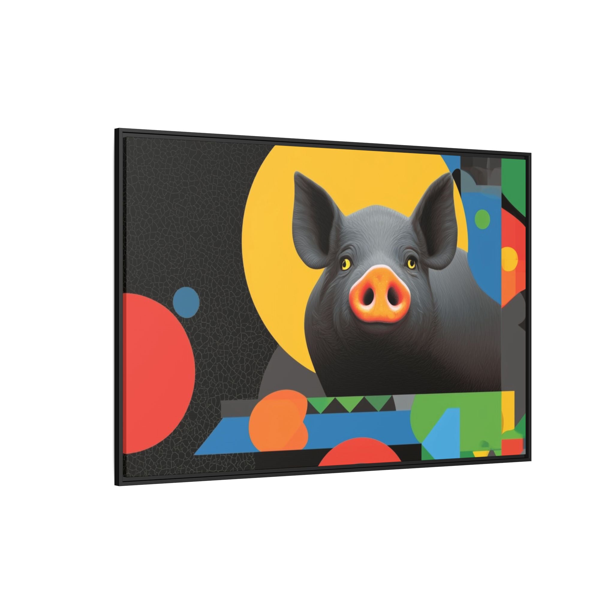 Geometric Pig Poster: Abstract Graphic Design, Colorful Modernist Composition   |    Custom Orders Available
