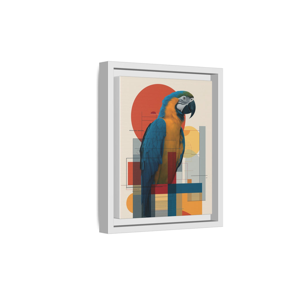Vibrant Macaw Geometric Framed Print: Avian Realism, Modern Abstract Composition   |  Personalized & Custom Orders Available