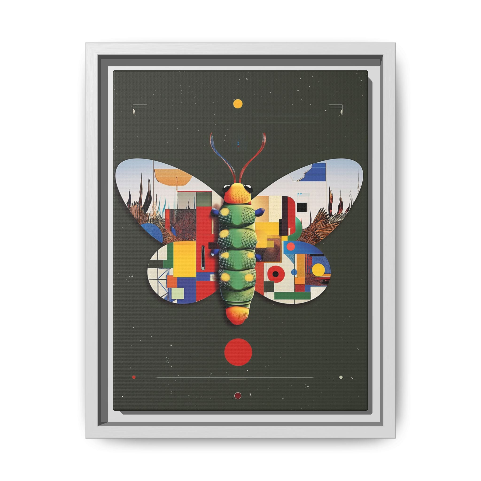 Geometric Butterfly Framed Print : Digital Cubist Interpretation, Modernist Entomological Design   |  Personalized & Custom Orders Available