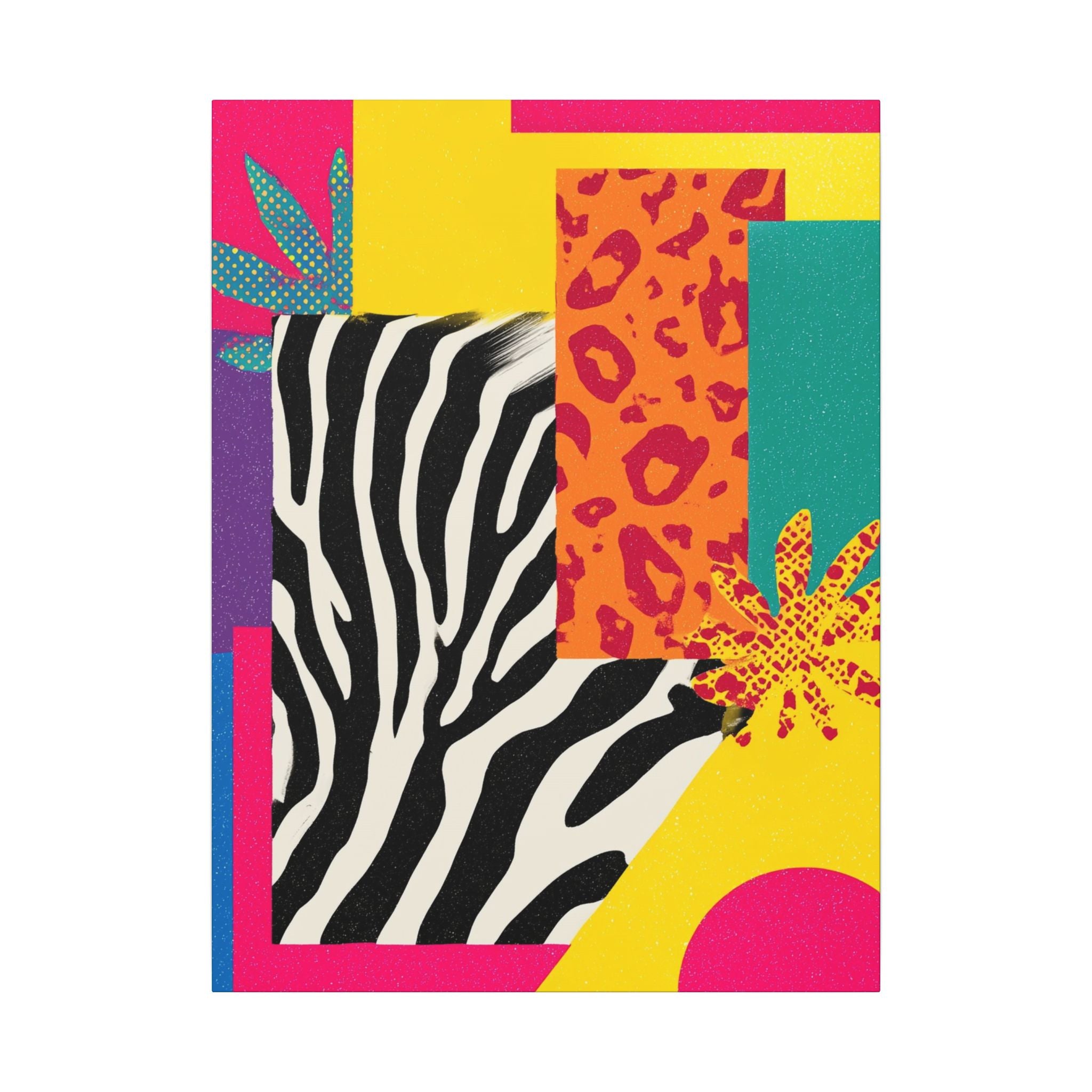 Copy of Pop Geometry: Zebra Leopard Fusion, Geometric Color Block, Modern Abstract Design   |   Custom Orders Accepted