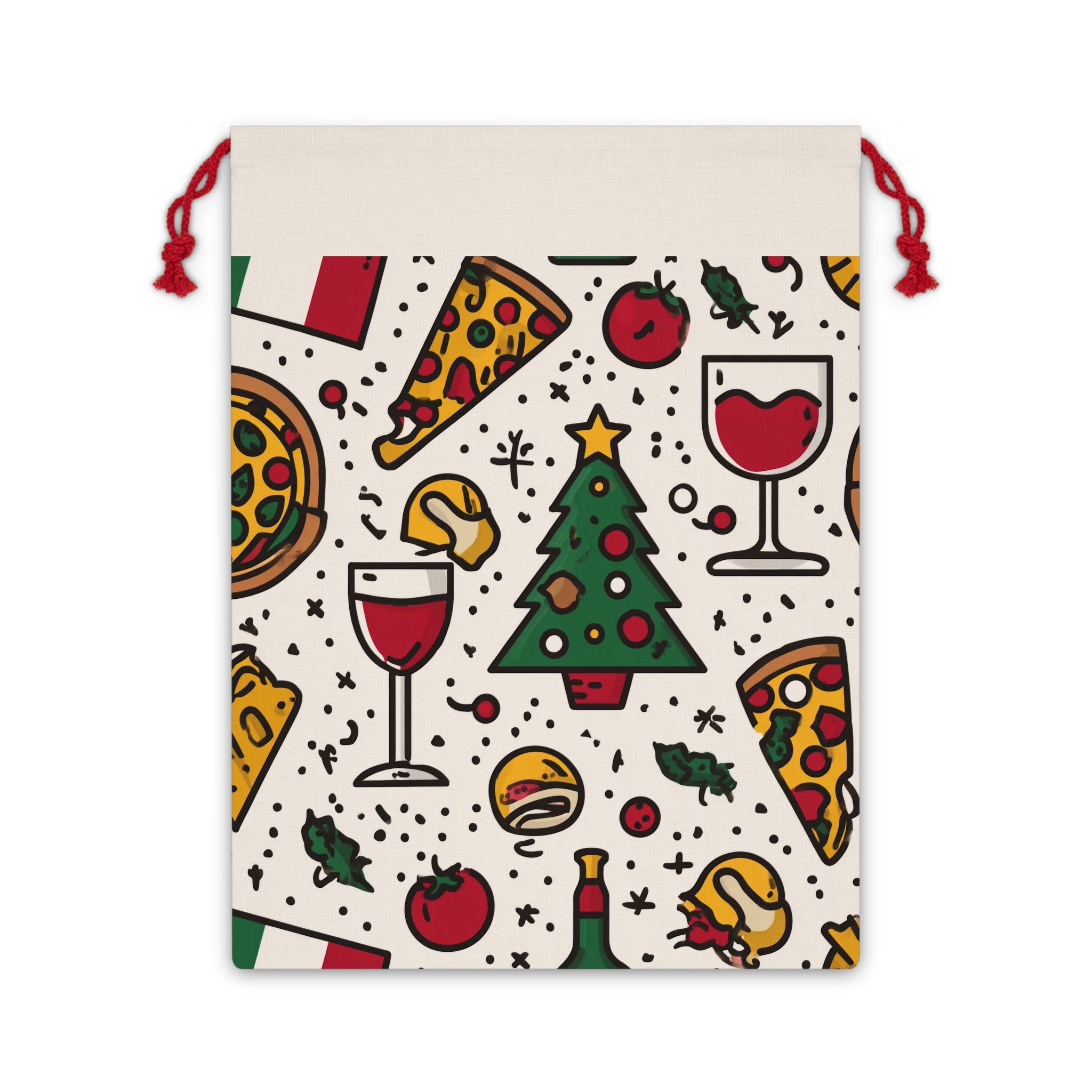 Gift Bag Italian Christmas Wine Pizza Tomatoes Italy, Holiday Wine Tote, Italian Food Lover Gift, Wine Gift Bag, Christmas Wine Bag, Wine