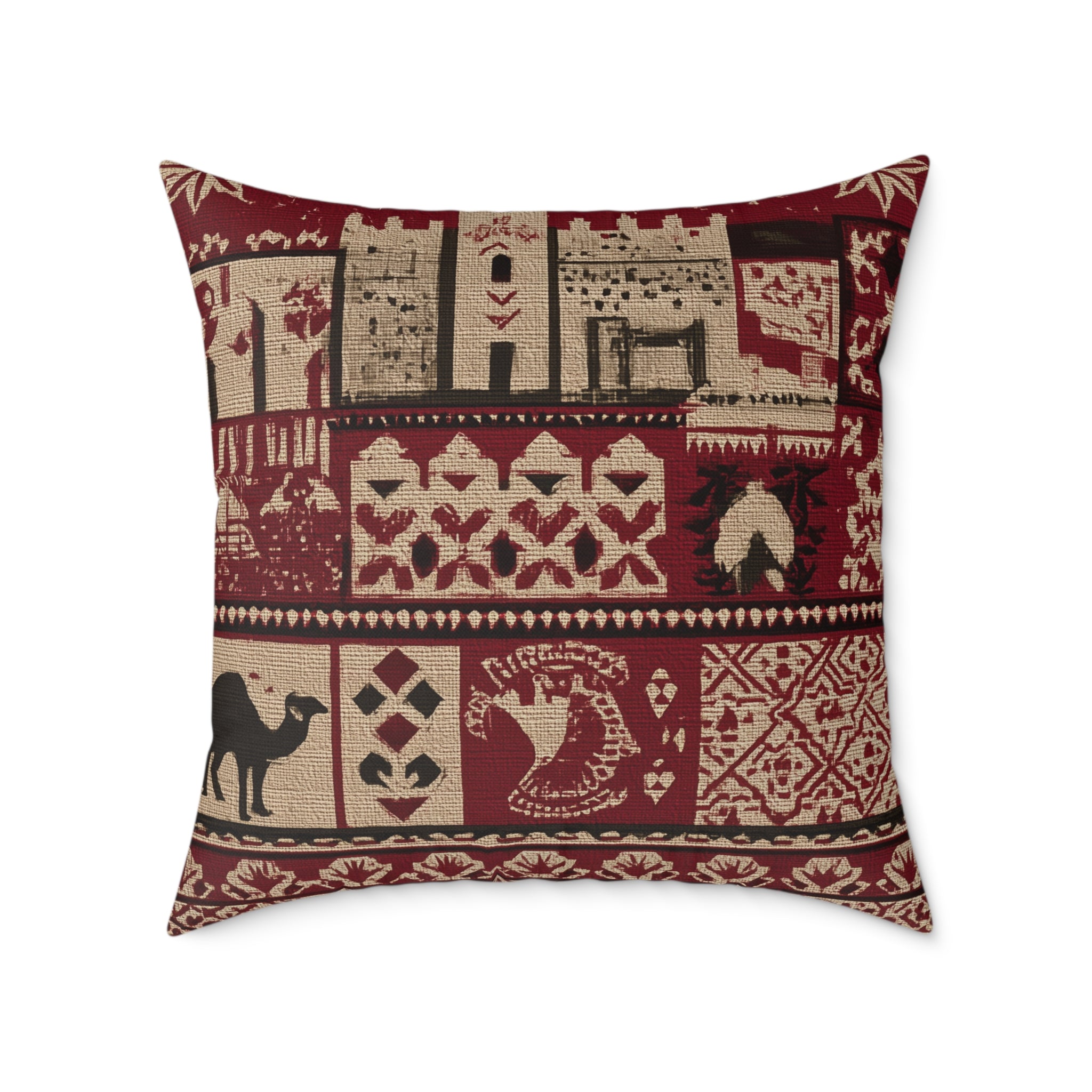 Moroccan Cozy Decorative Pillow, Rustic Home Decor, Holiday Accent Cushion, Gift for Home Warmth, Christmas & Winter Themes