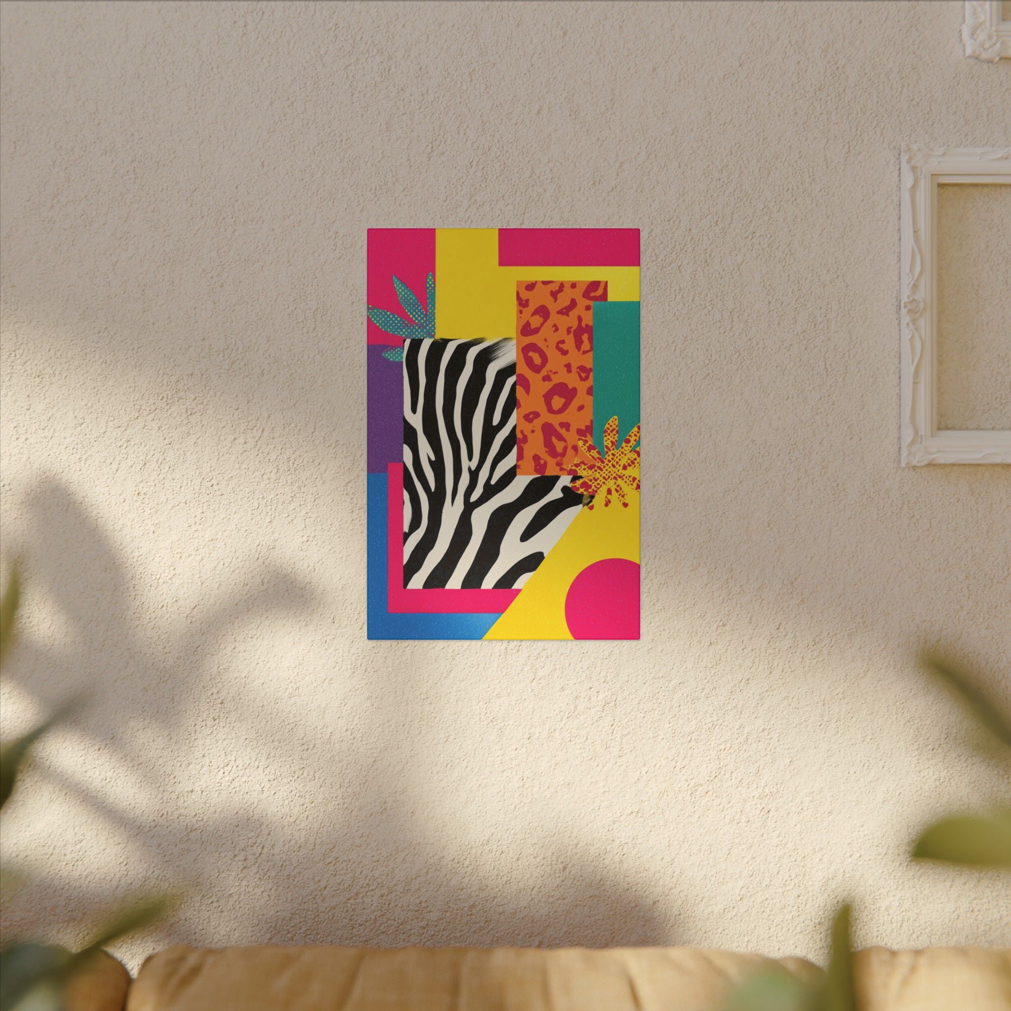 Pop Geometry: Zebra Leopard Fusion, Geometric Color Block, Modern Abstract Design   |   Custom Orders Accepted