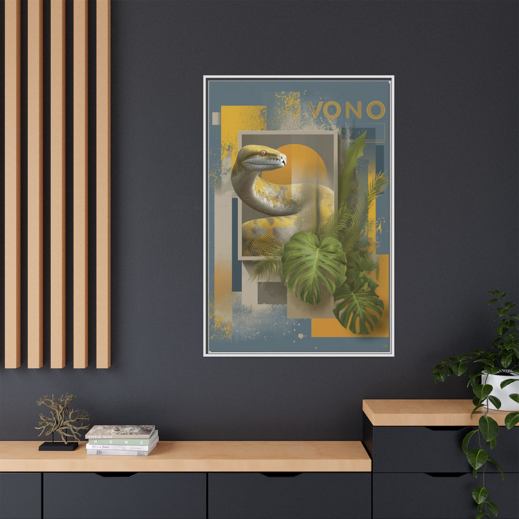 Serpent of Geometric Dimensions: Tropical Vono Design, Abstract Wildlife Art   |  Personalized & Custom Orders Available