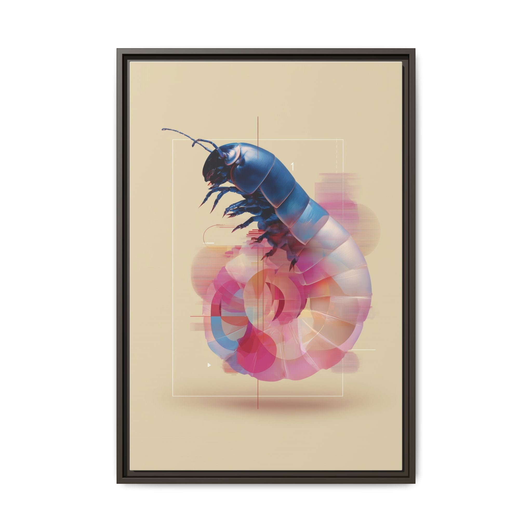 Exoskeleton Enigma: Digital Glitch Isopod, Metallic Crustacean Portrait   |  Personalized & Custom Orders Available
