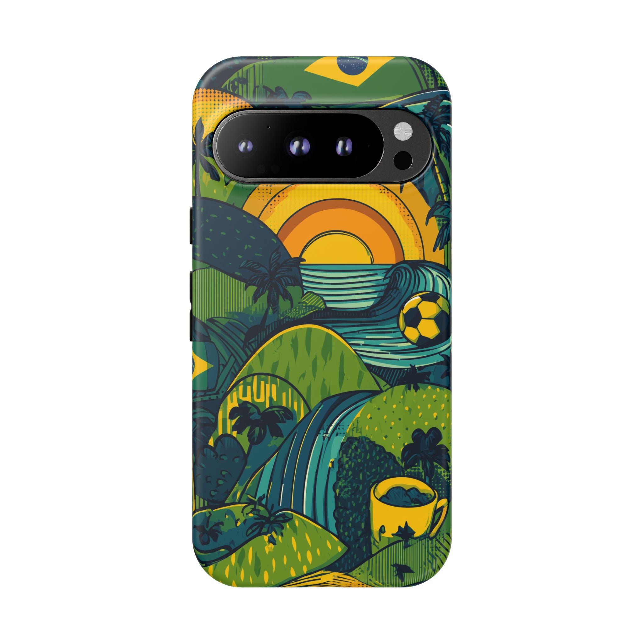 Brazil Tough Cases: Sporty Tropical Phone Case, Fun Beach Vibe Phone Accessory, Summer Travel Gift, Colorful Phone Cover, Casual Style Tech
