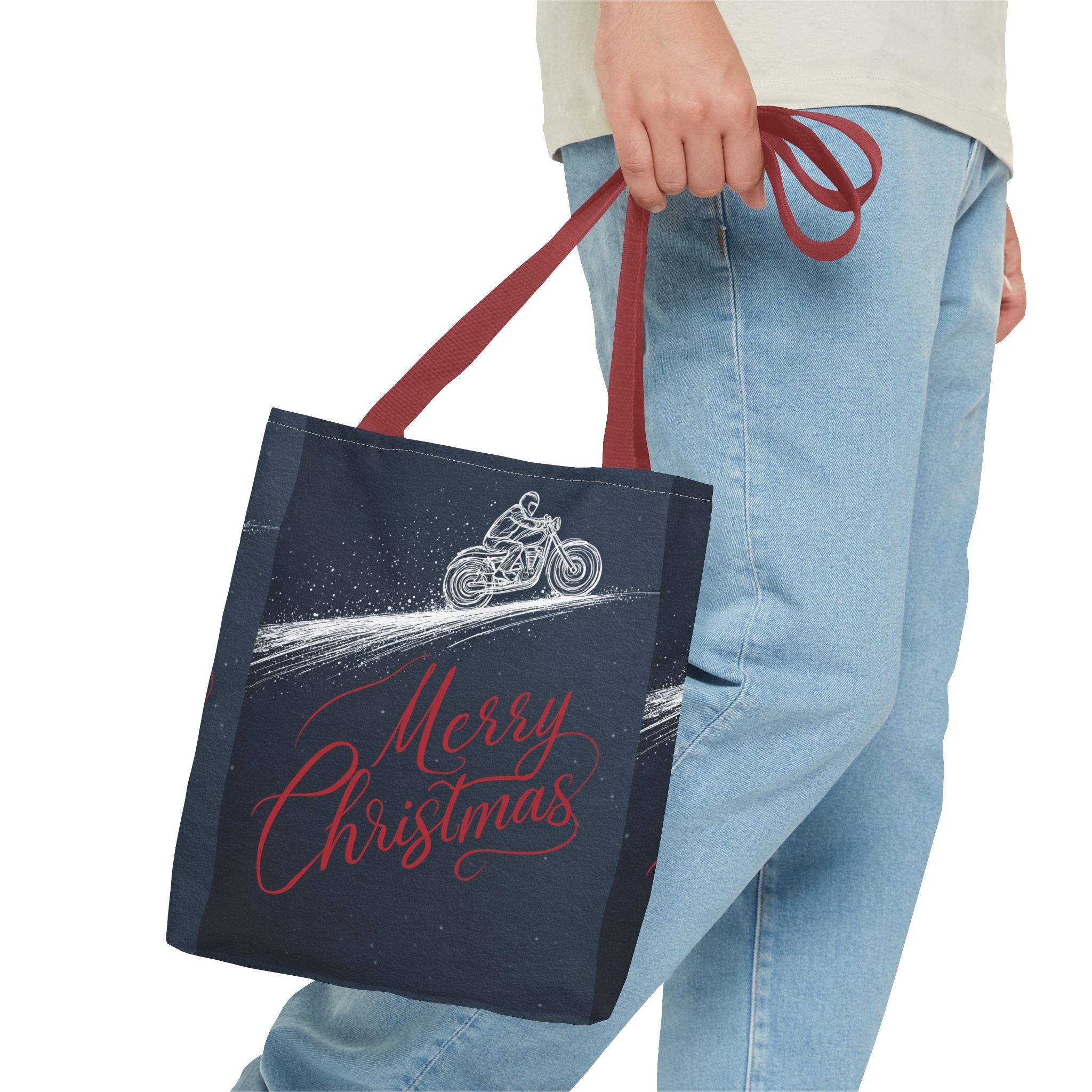 Motorbike Riding Dad Christmas Tote Bag (AOP)
