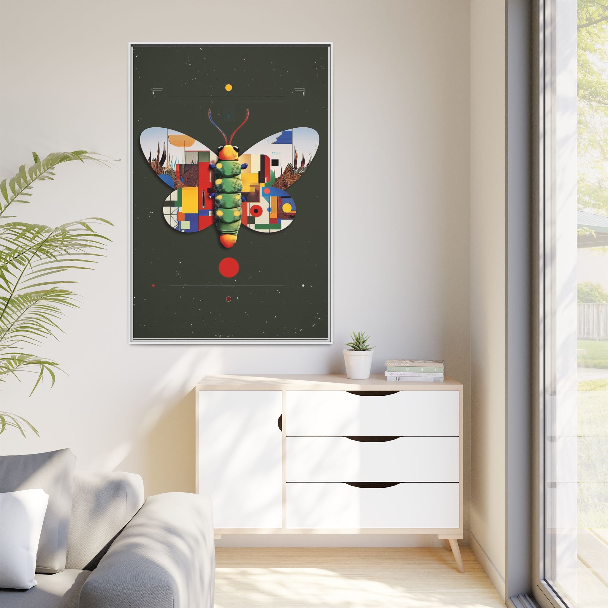 Geometric Butterfly: Bauhaus Digital Mosaic, Technological Nature Composition   |    Custom Orders Available