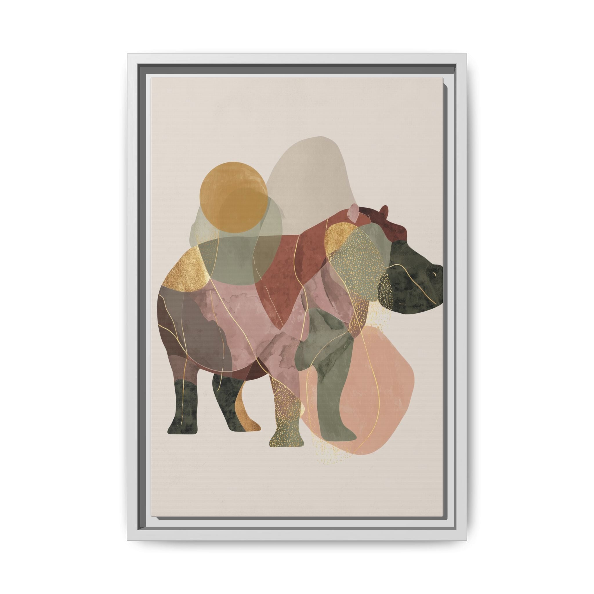 Geometric Harmony: Abstract Hippo Silhouette, Modern Minimalist Animal Art   |    Custom Orders Available