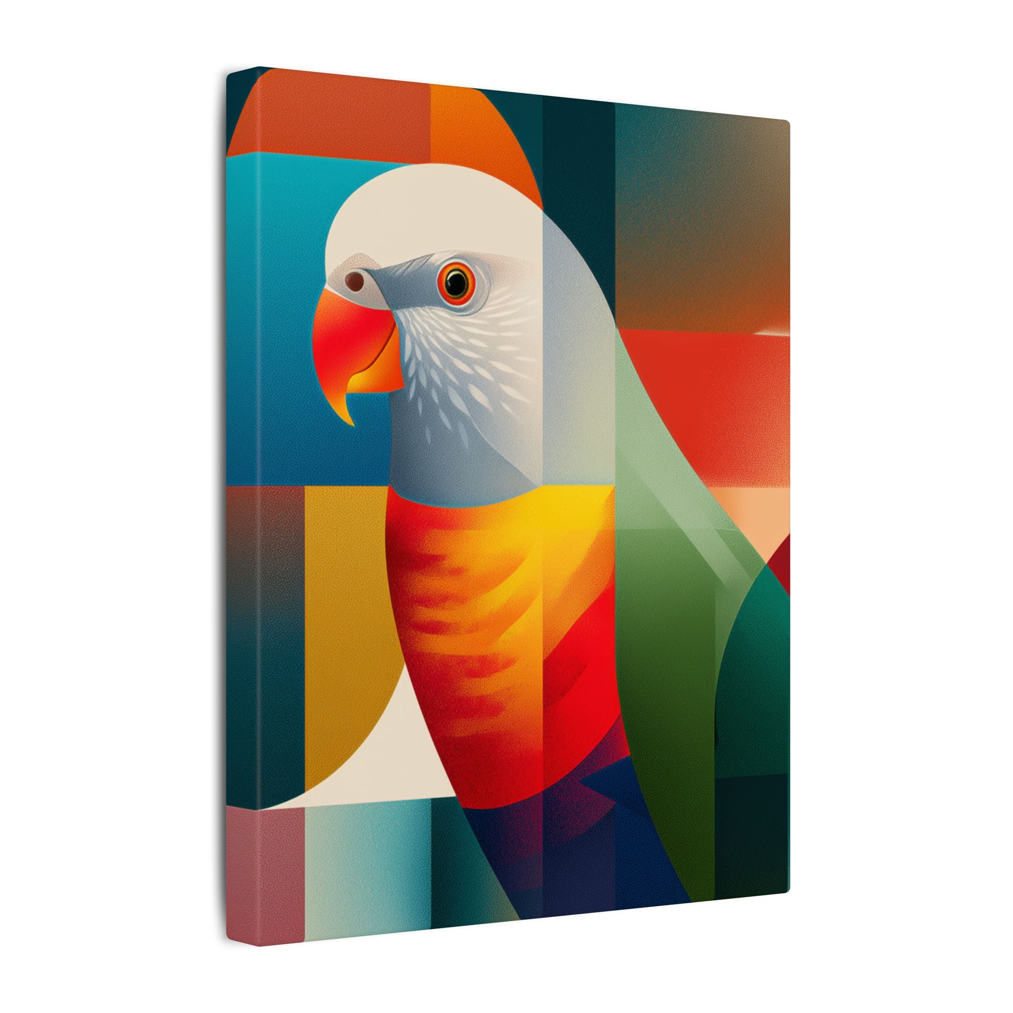 Prismatic Parrot: Cubist Geometry, Fragmented Nature   |    Custom Orders Available