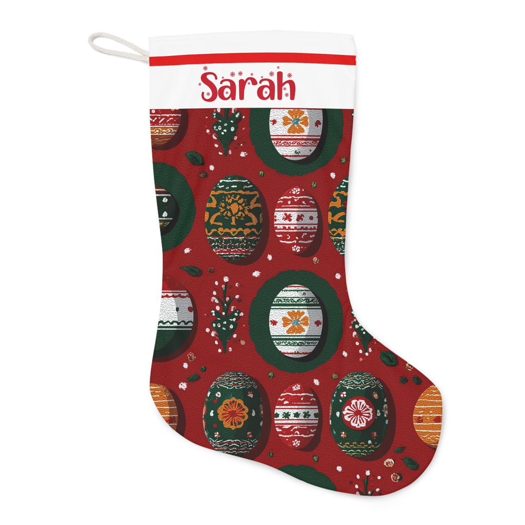 Personalized Festive Holiday Stocking, Christmas Decor, Holiday Gift, Unique Ornament Design, Santa Stocking, Personalized Christmas