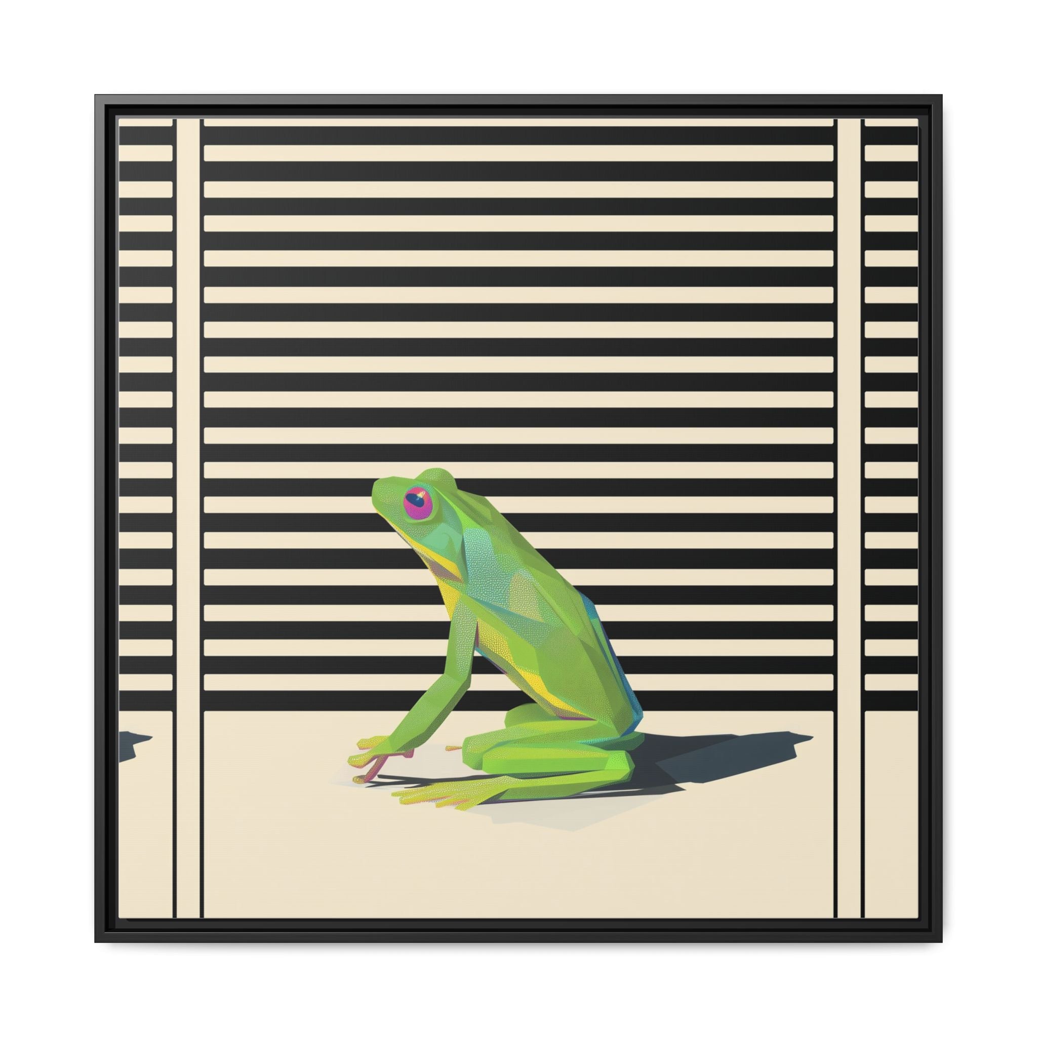 Geometric Frog Persona: Modern Wildlife Illustration, Vibrant Graphic Design   |  Personalized & Custom Orders Available