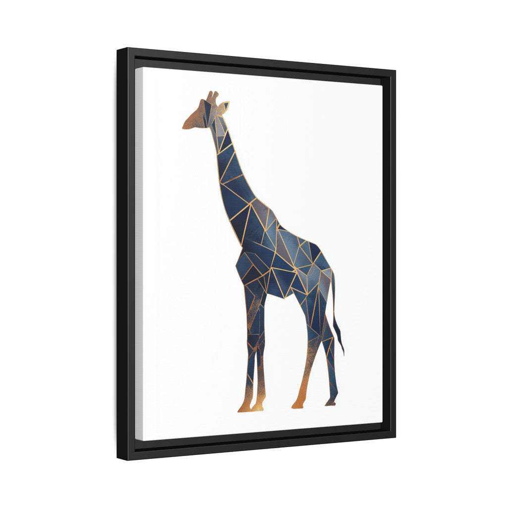 Geometric Giraffe Framed Print : Faceted Blue Mosaic, Modern Wildlife Art   |  Personalized & Custom Orders Available