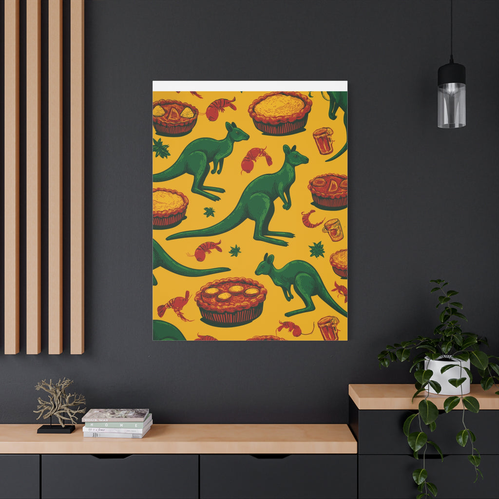 Kangaroo Canvas Wall Art, Vibrant Animal Decor, Unique Gift for Nature Lovers, Fun Kitchen Wall Hanging, Australian Themed Art