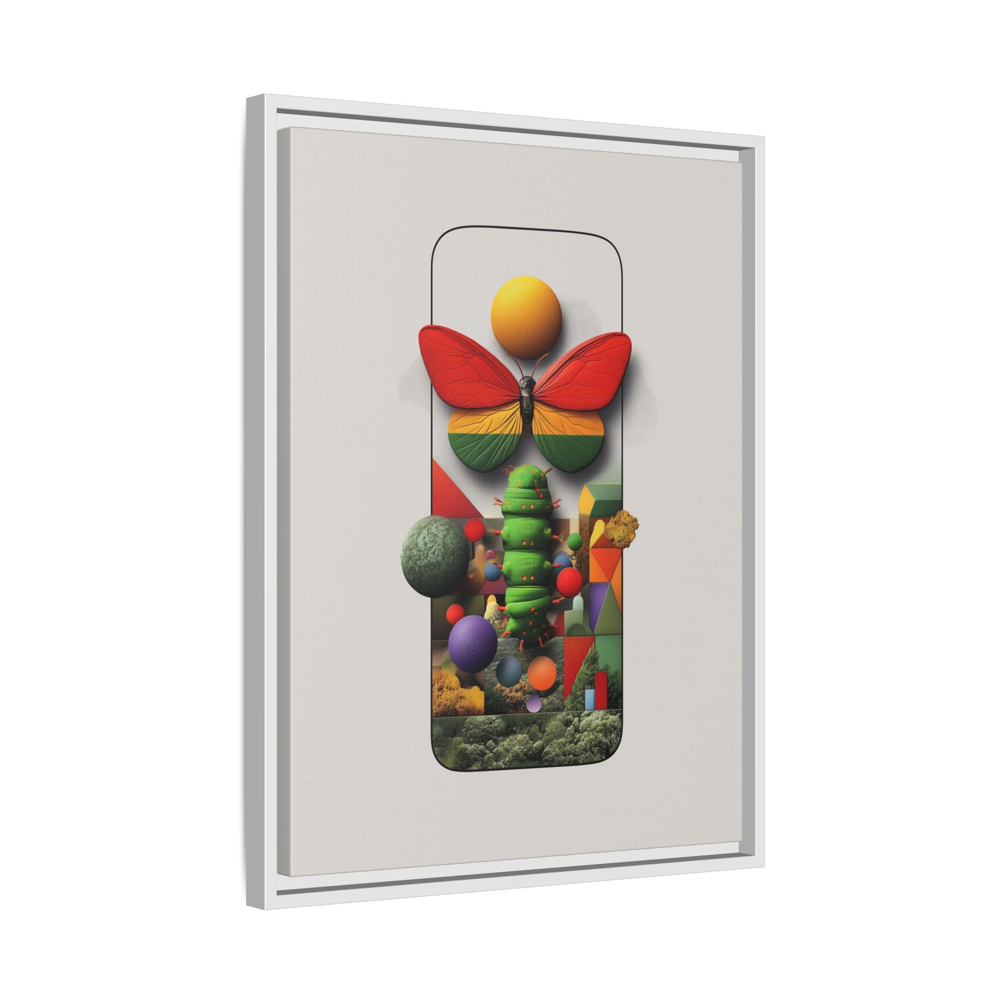 Metamorphosis Framed Print : Geometric Nature Transformation, Vibrant Butterfly Composition   |  Personalized & Custom Orders Available