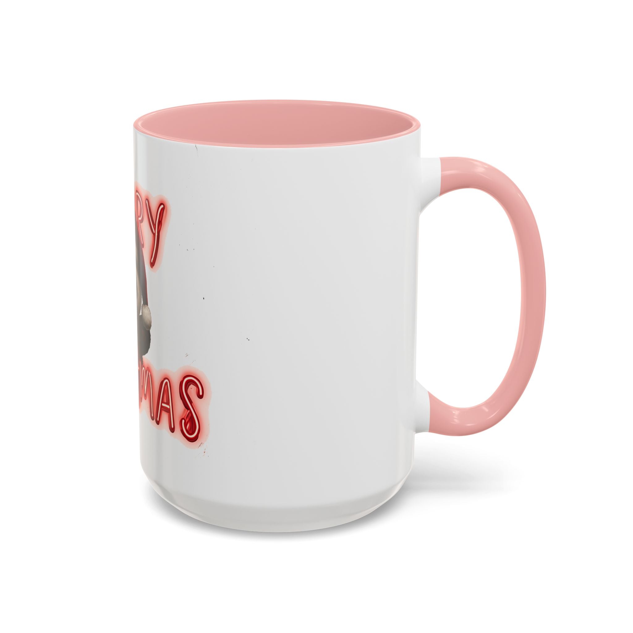 Holiday Panda Cheer: Festive Cartoon Christmas Graphic, Neon Typography Design, Cute Animal Illustration