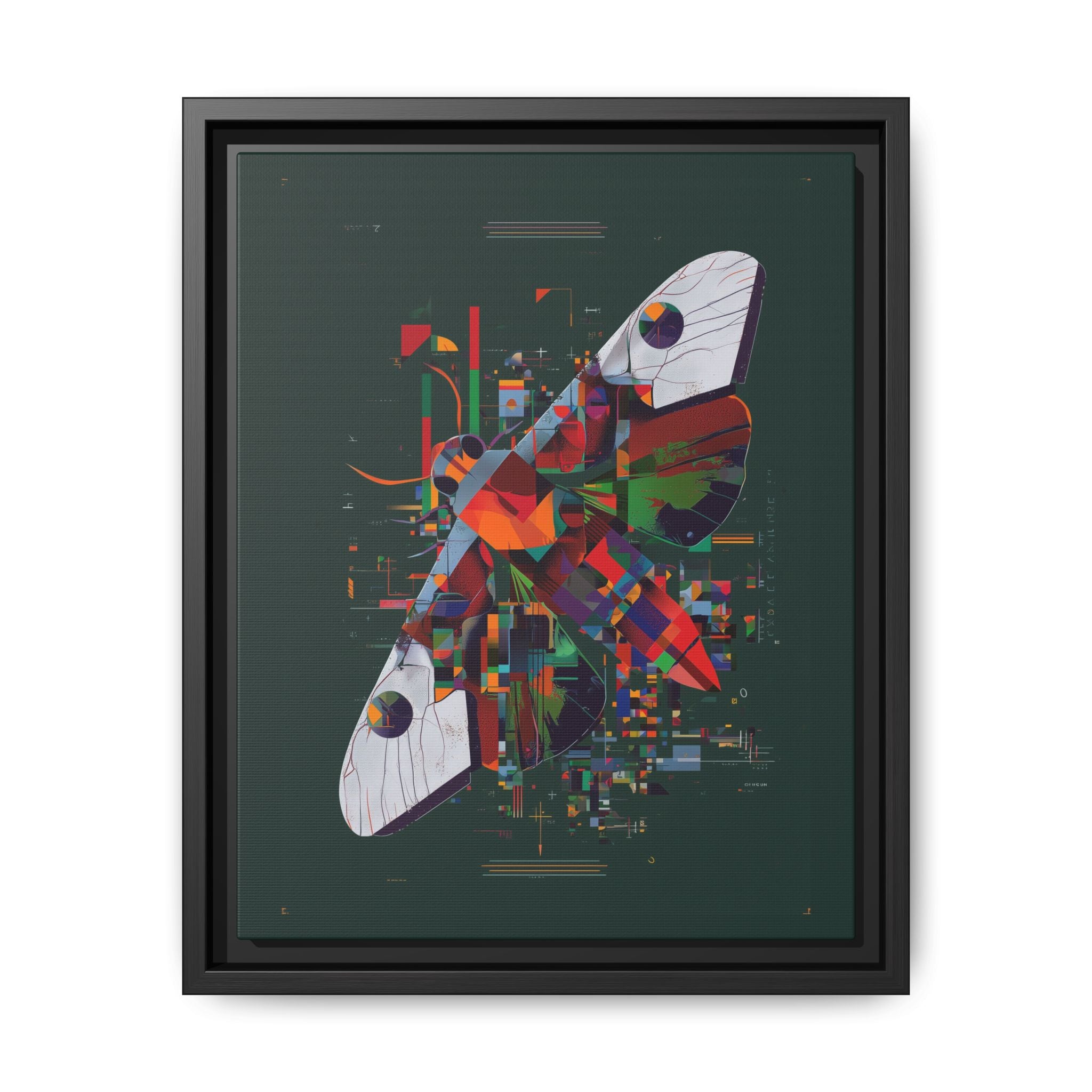 Digital Metamorphosis Framed Print: Geometric Butterfly Abstrac, Cubist Technological   |  Personalized & Custom Orders Available
